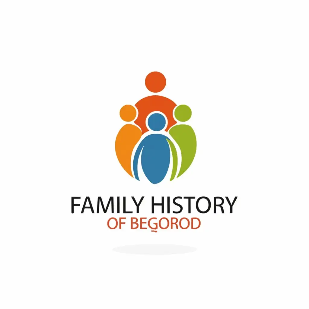 a logo design,with the text "Family history of Belgorod", main symbol:Family of 4 people,Moderate,be used in Nonprofit industry,clear background
