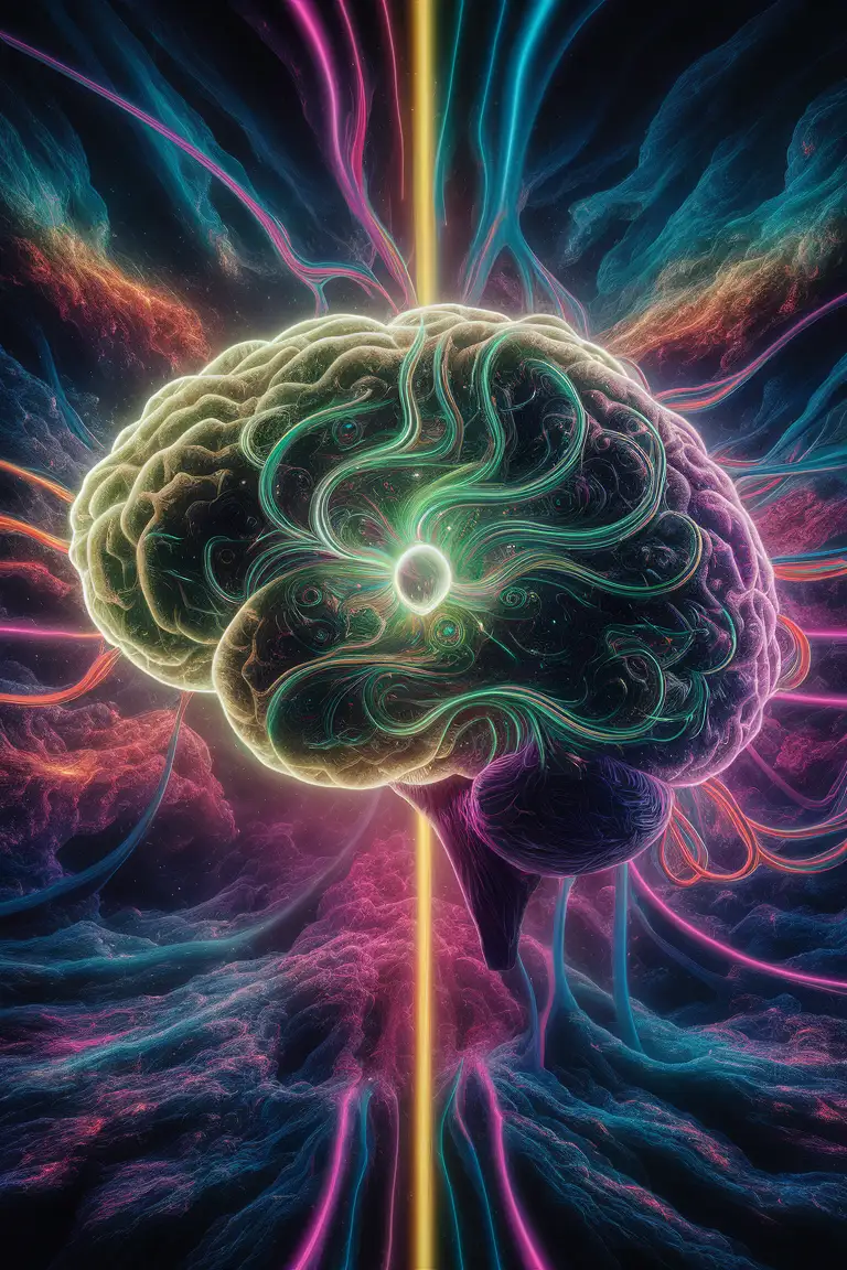 Psychedelic Brain Painting Cosmic Nebula Inspired Digital Art