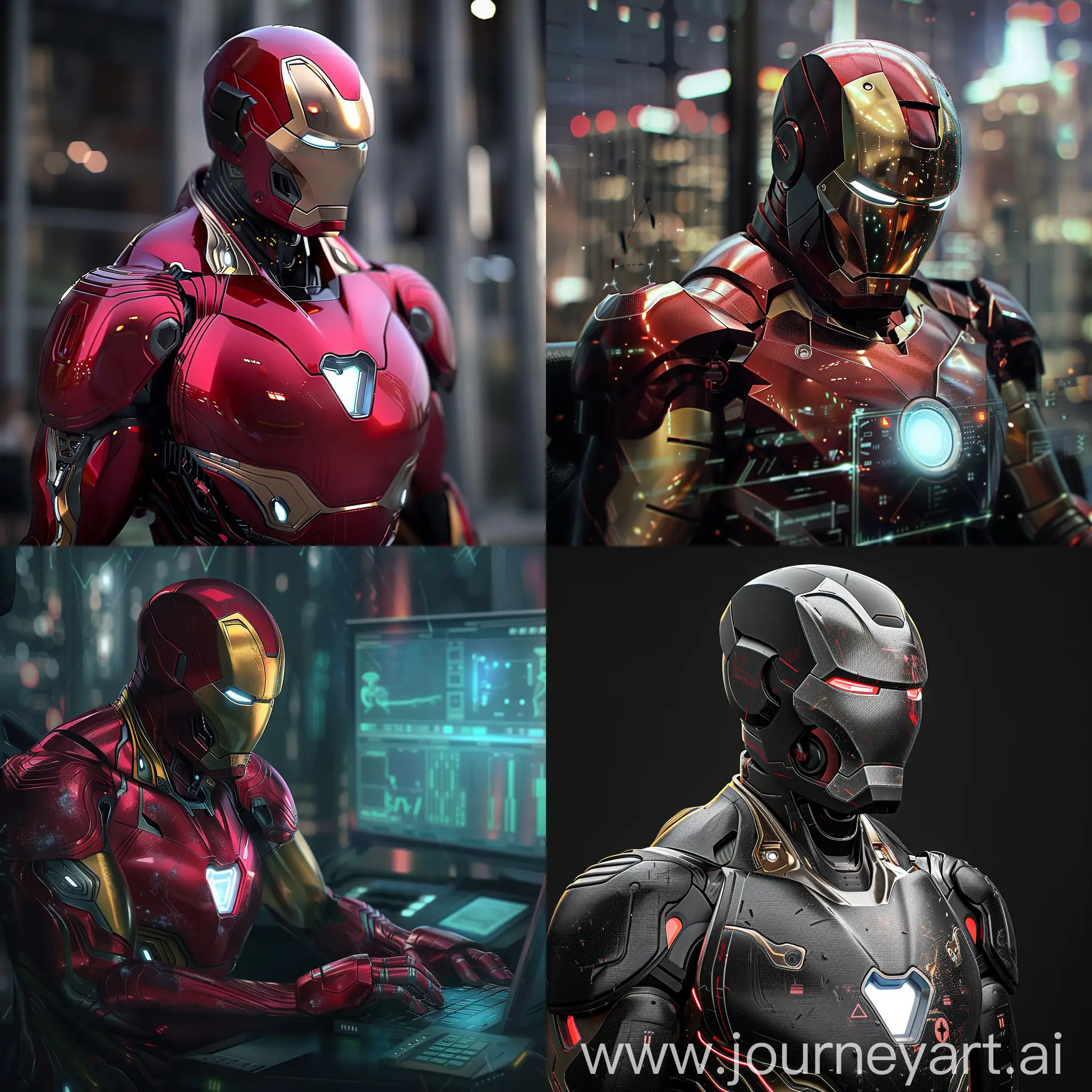 Iron man as Corporate RIM/LX future Cyberpunk ultra realistic