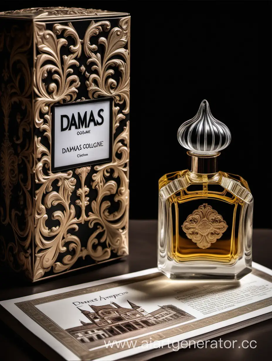 a bottle of damas cologne sitting next to a box, a flemish Baroque by Demetrios Farmakopoulos, instagram contest winner, dau-al-set, dynamic composition, contest winner, feminine