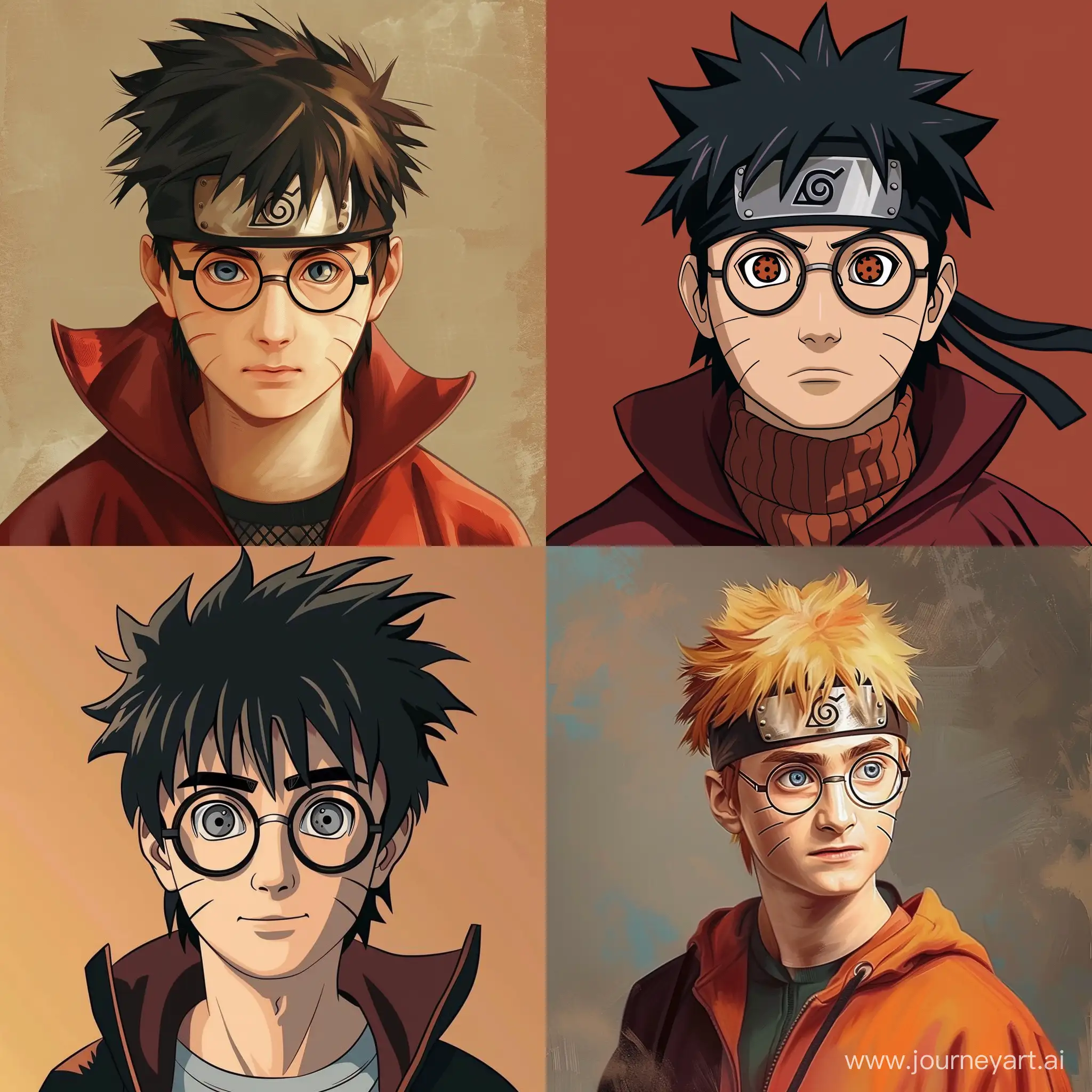 Draw Harry Potter in Naruto anime style