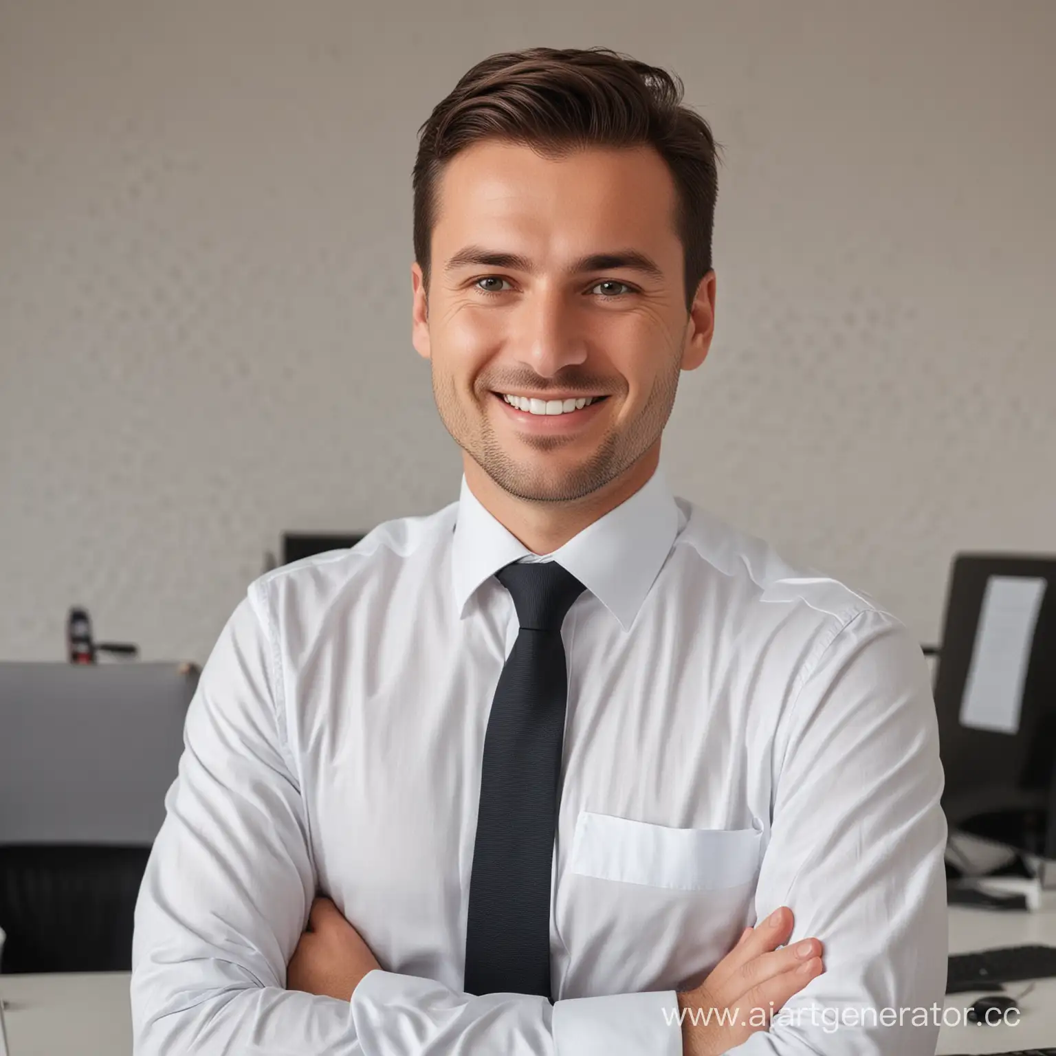 Smiling-Sales-Department-Head-Poses-for-Camera