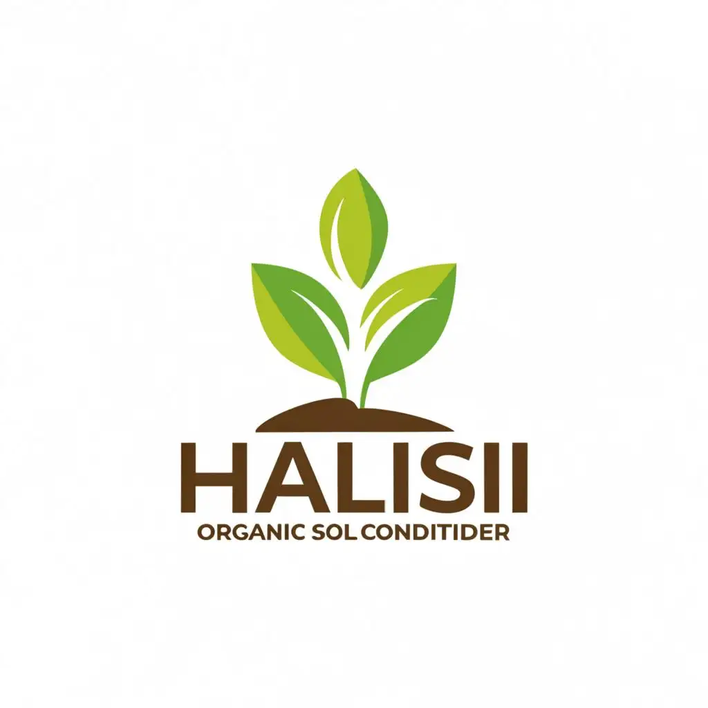 a logo design,with the text "HALISI Organic Soil Conditioner", main symbol:Germination of seed from soil,Moderate,clear background