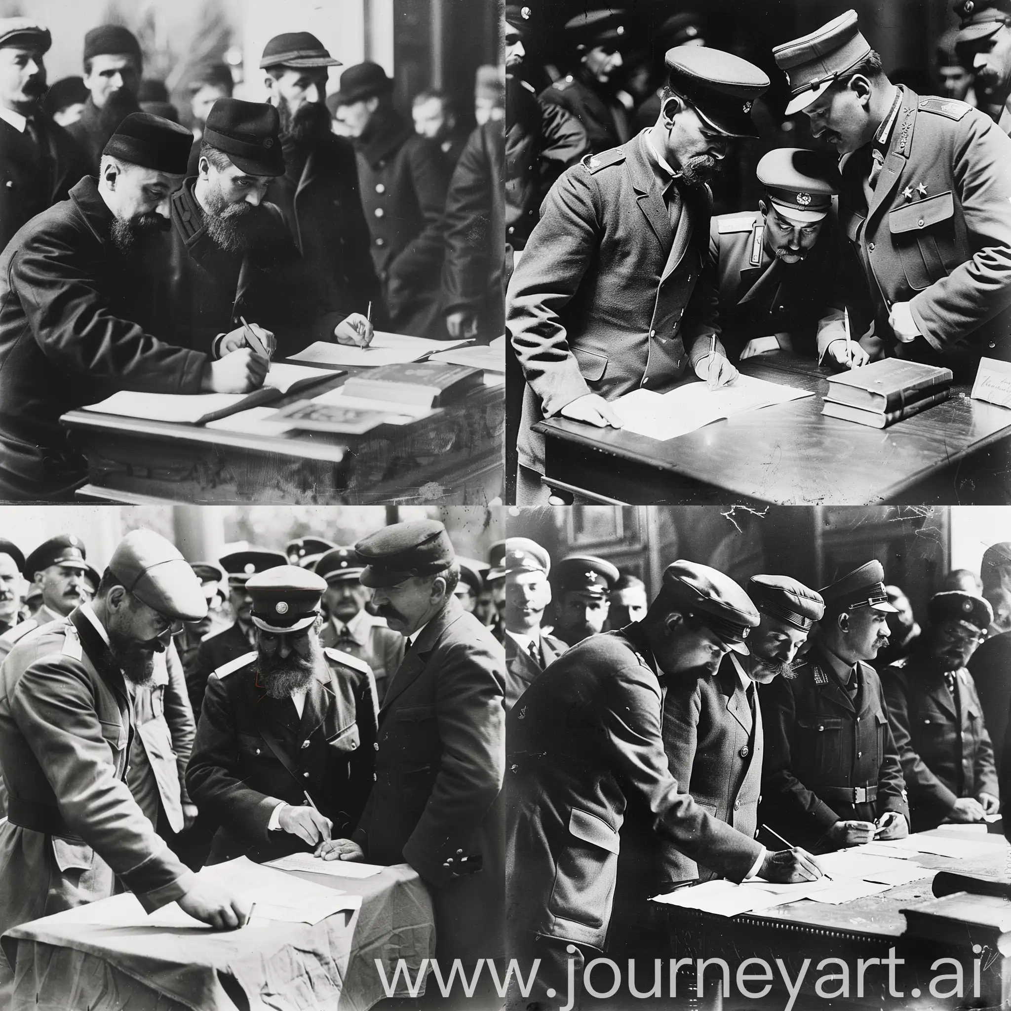 Soviet-Decrees-Signing-in-1917
