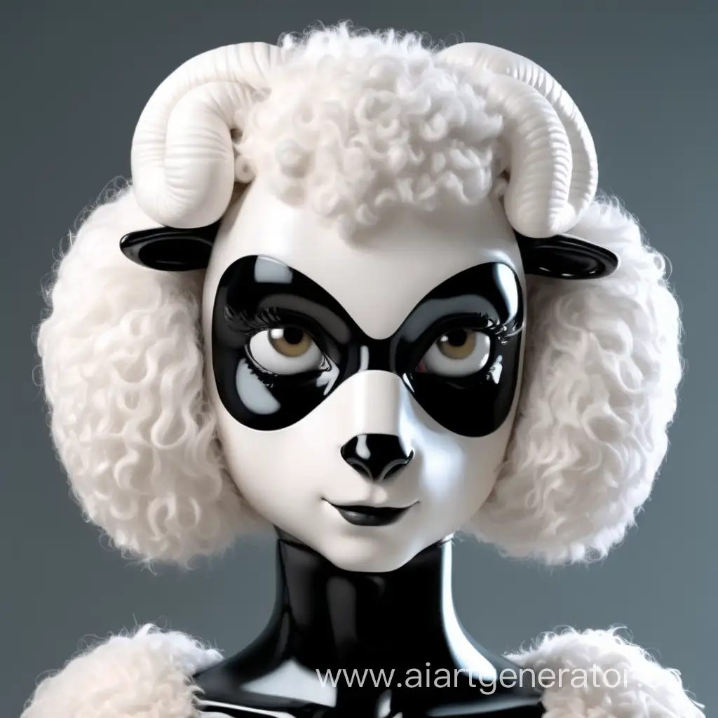 Cute-Latex-Furry-Sheep-Girl-with-White-Skin-and-Black-Rubber-Face-Art