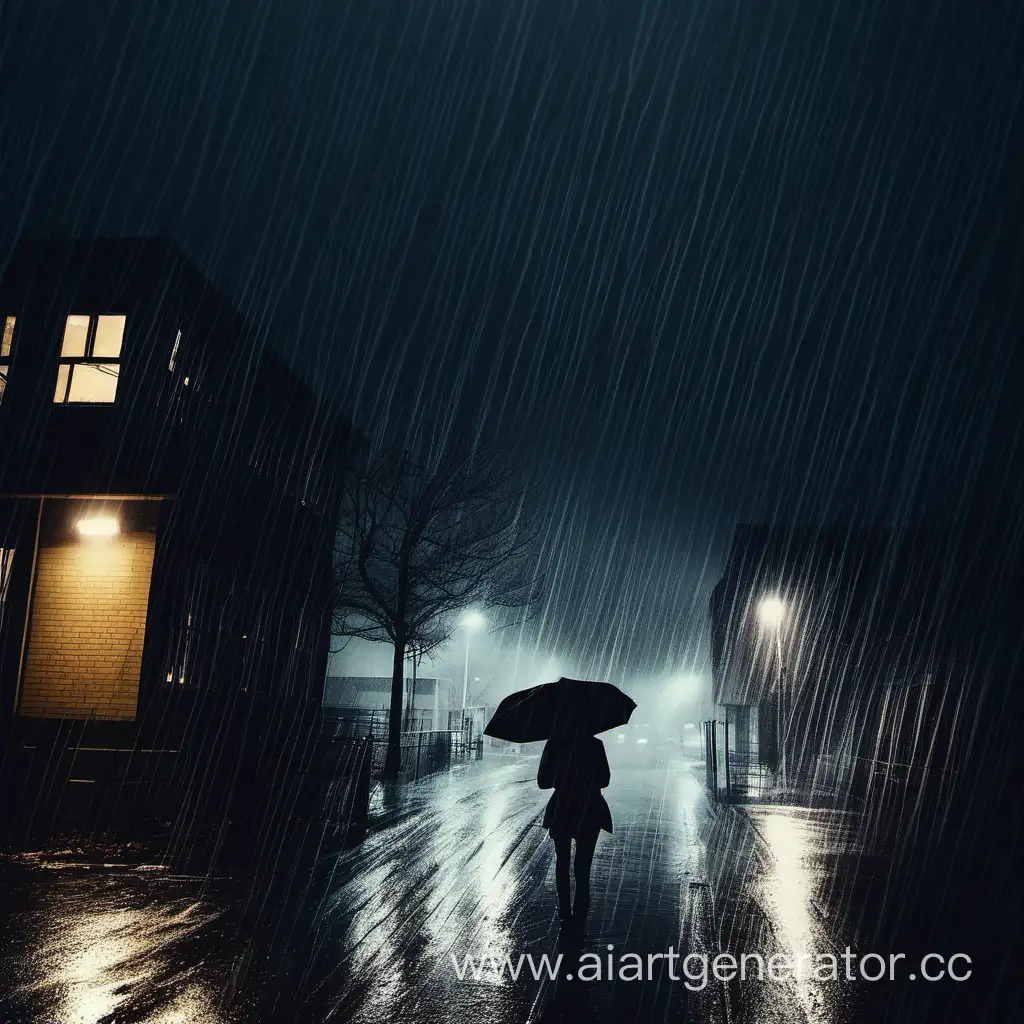 Winter-Night-School-Scene-in-the-Rain