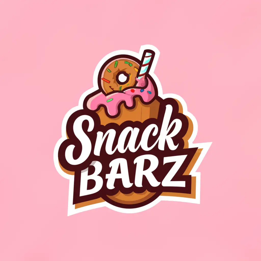 a logo design,with the text "Snack Barz", main symbol:A sweet snack or milkshake combo,Moderate,be used in Restaurant industry,clear background
