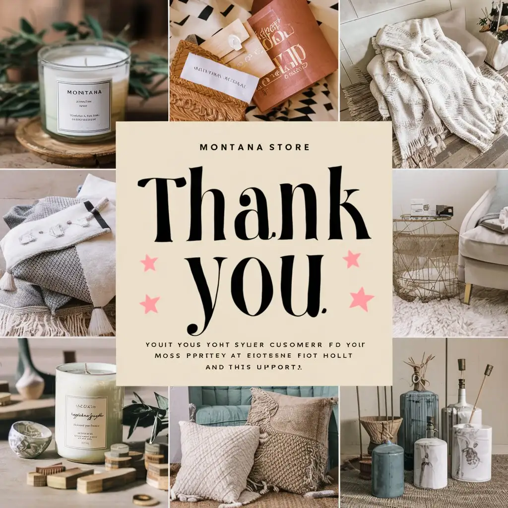 Create a photo with a thank you message from MONTANA STORE