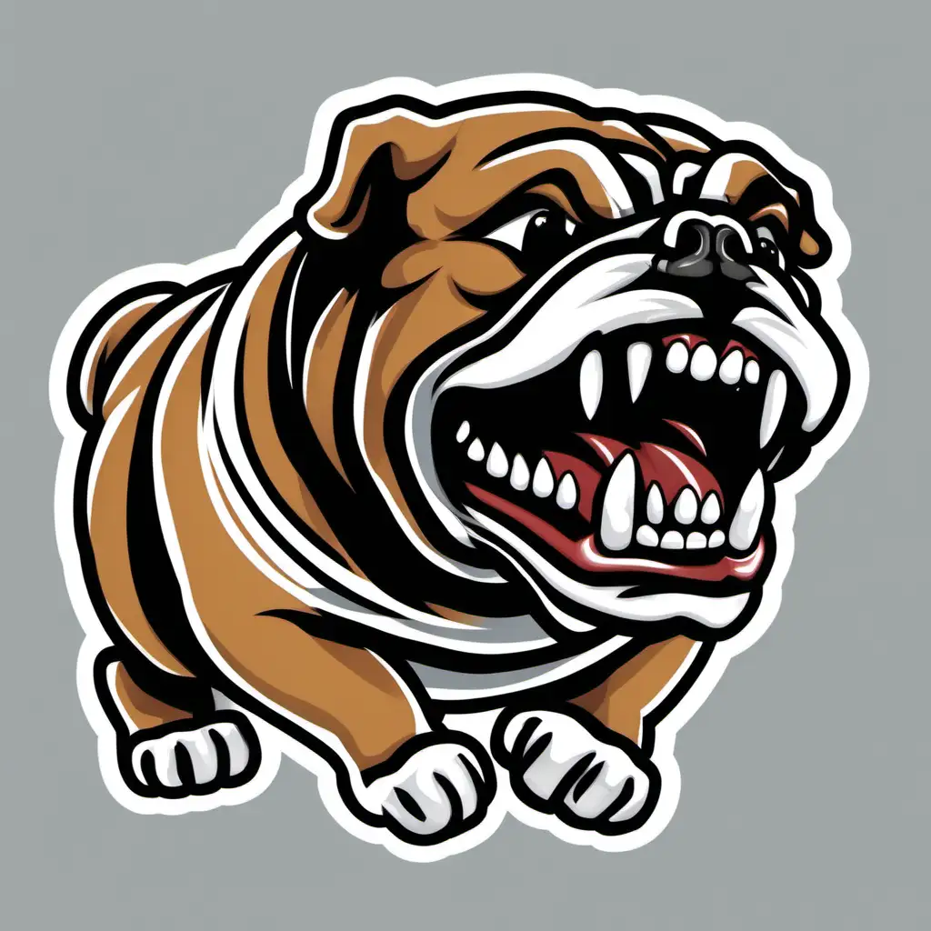 Fierce Bulldogs Growling with Football on Transparent Background