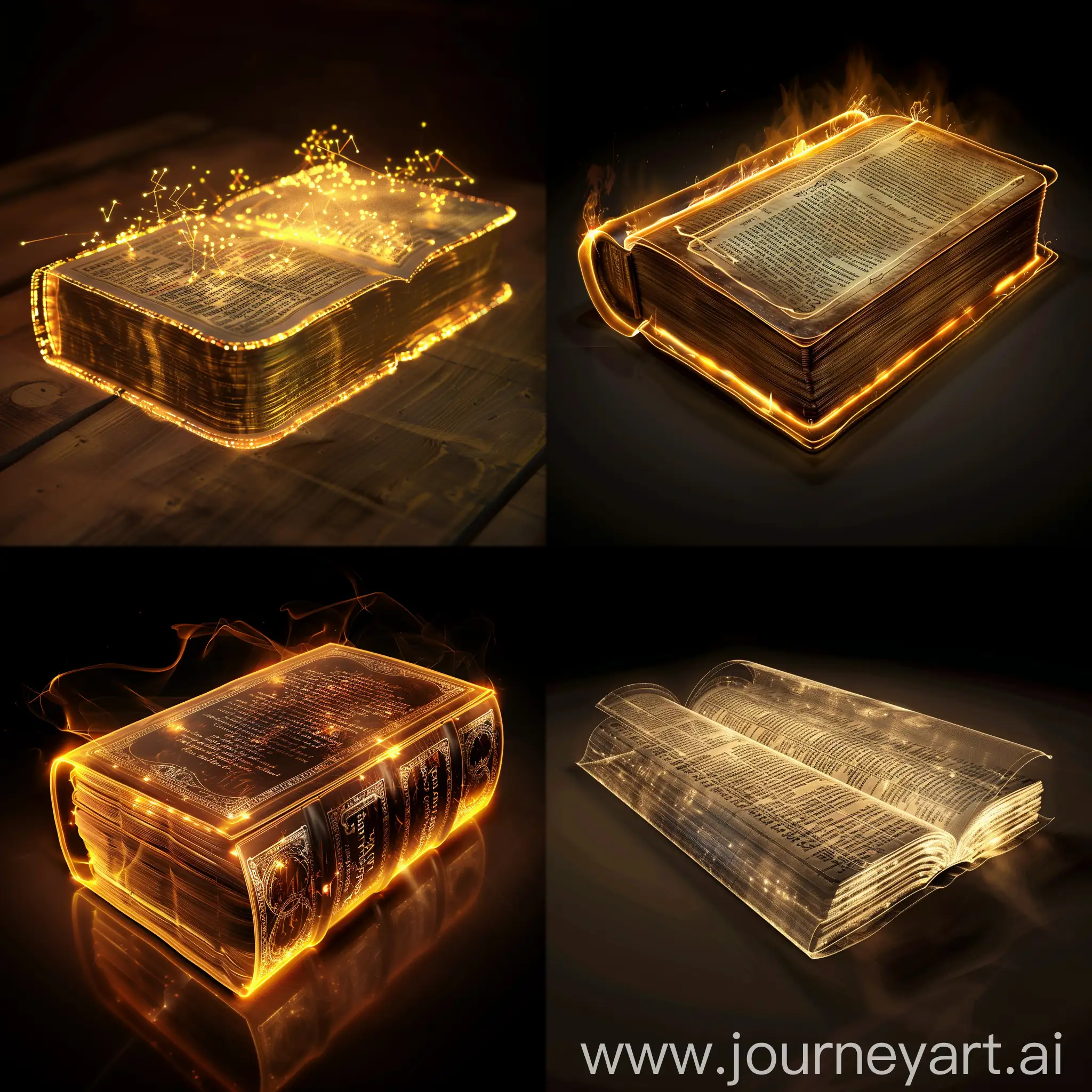 Make a 3d holographic design of a bible