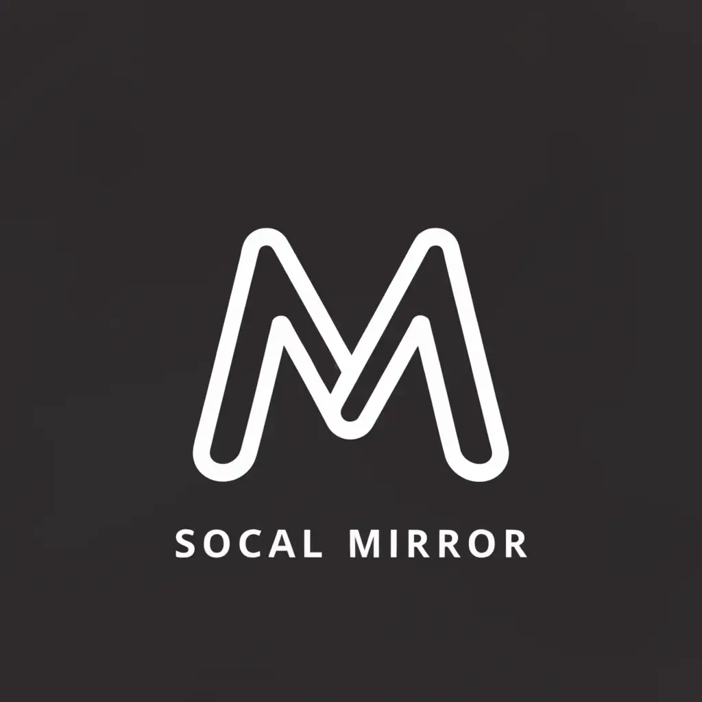a logo design,with the text "Social Mirror", main symbol:Letter M,Minimalistic,be used in Entertainment industry,clear background