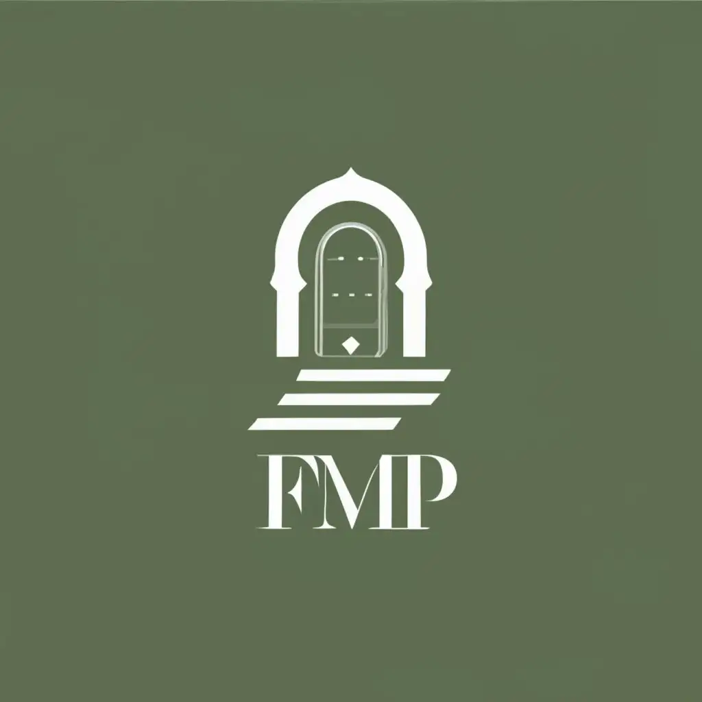 logo, majestic logo of a medicine pharmacy university in Moroccan door books, with the text "FMP", typography, be used in Education industry