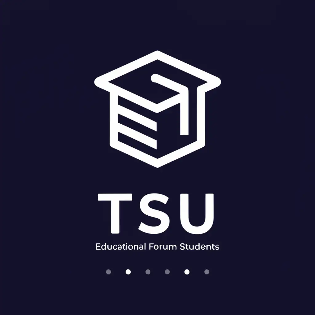 a logo design,with the text "Educational forum for students", main symbol:TSU,Minimalistic,clear background