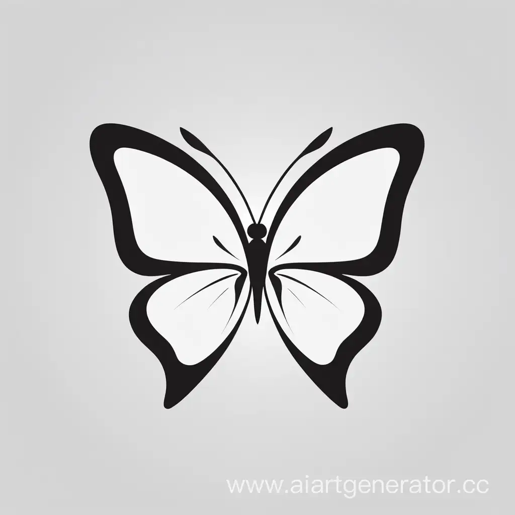 Minimalist-Black-and-White-Butterfly-Logo-Design