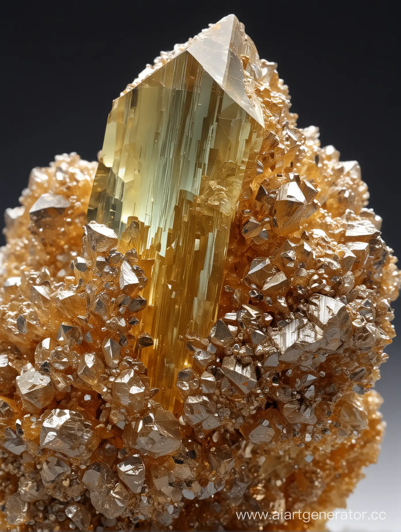 Macro-Shot-of-Large-Golden-Achroite-Crystal-Stone
