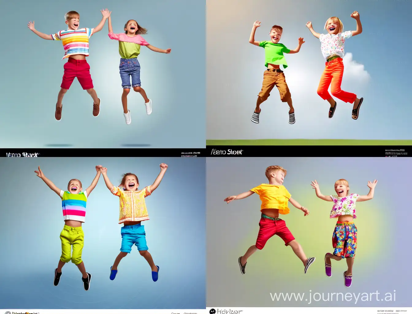 Joyful-Summer-Fun-Vibrant-Children-Jumping-in-Bright-Summer-Clothes