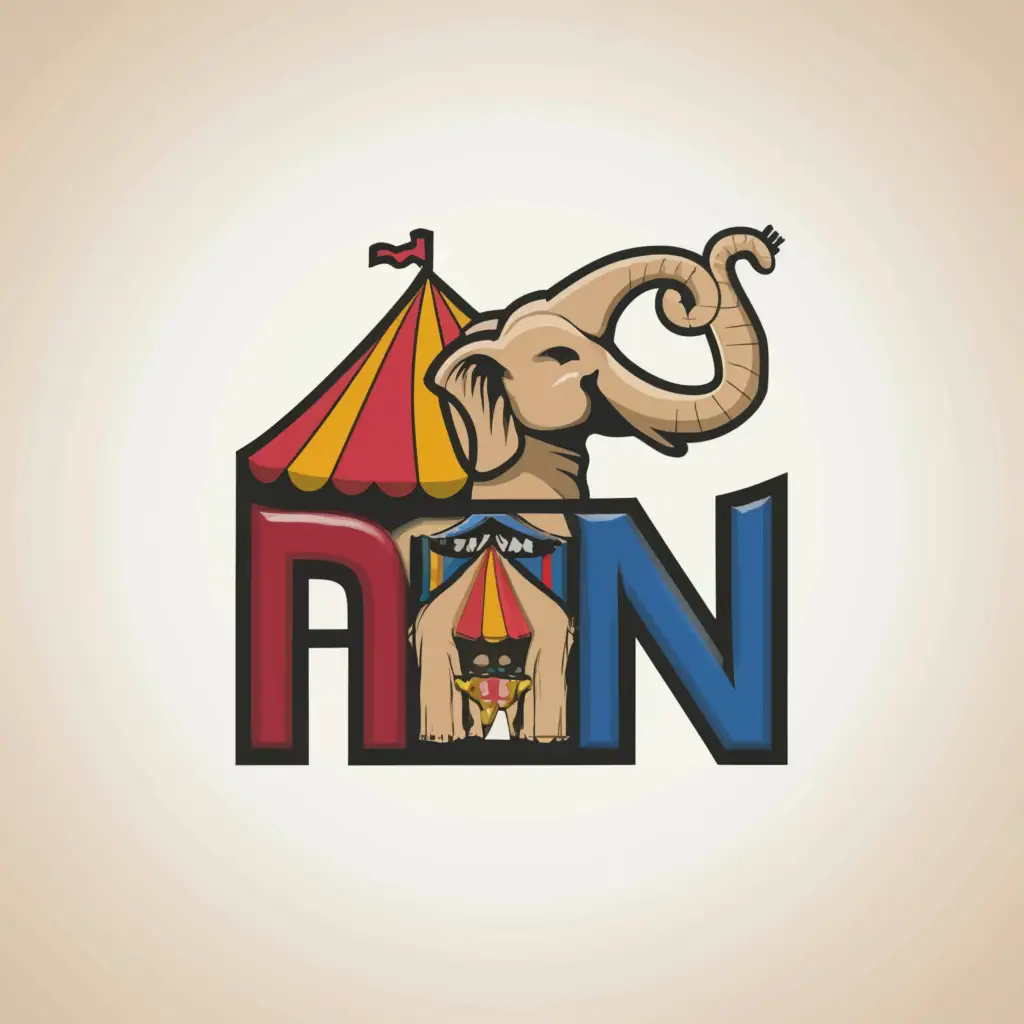 LOGO-Design-for-Carney-Man-Playful-Elephant-Ear-C-and-Circus-Tent-M