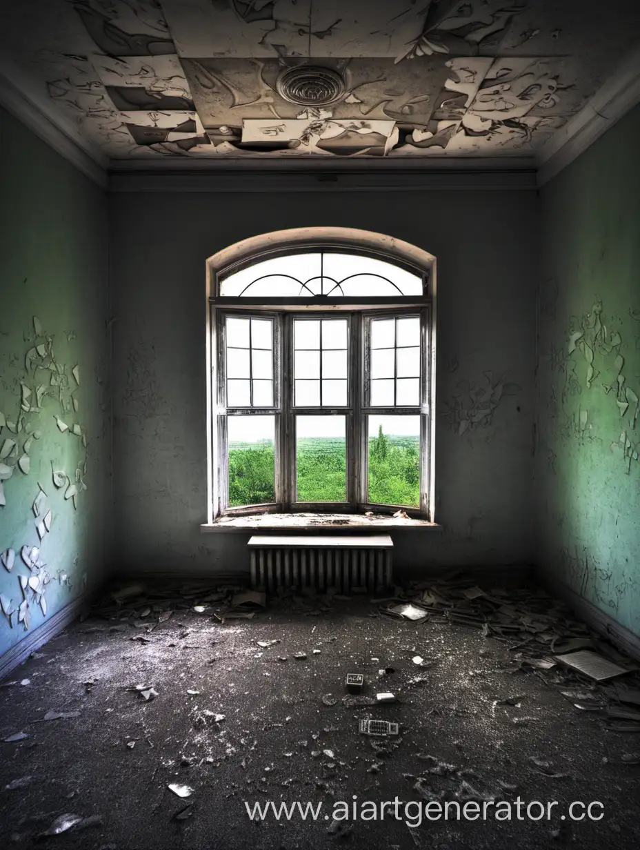 Заброшенная комната с окном