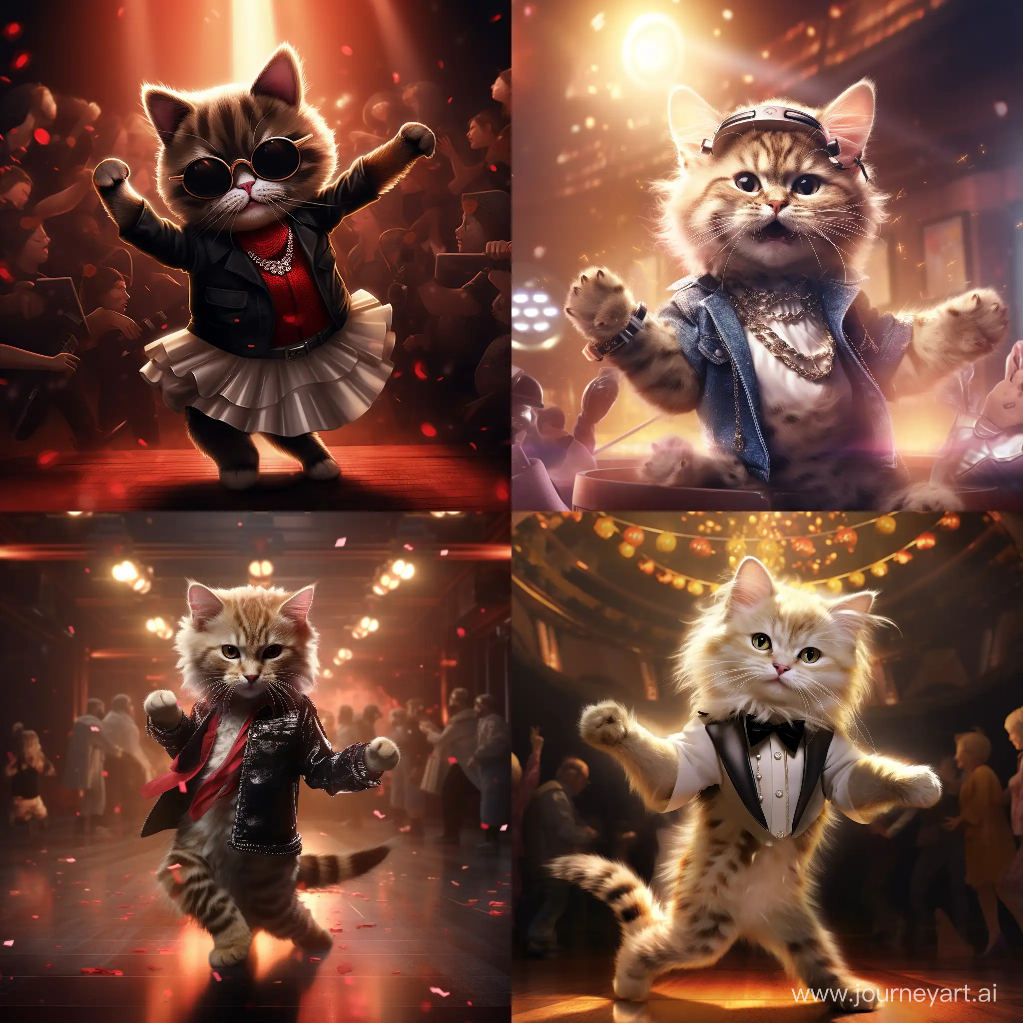 котенок модный в клубе танцует