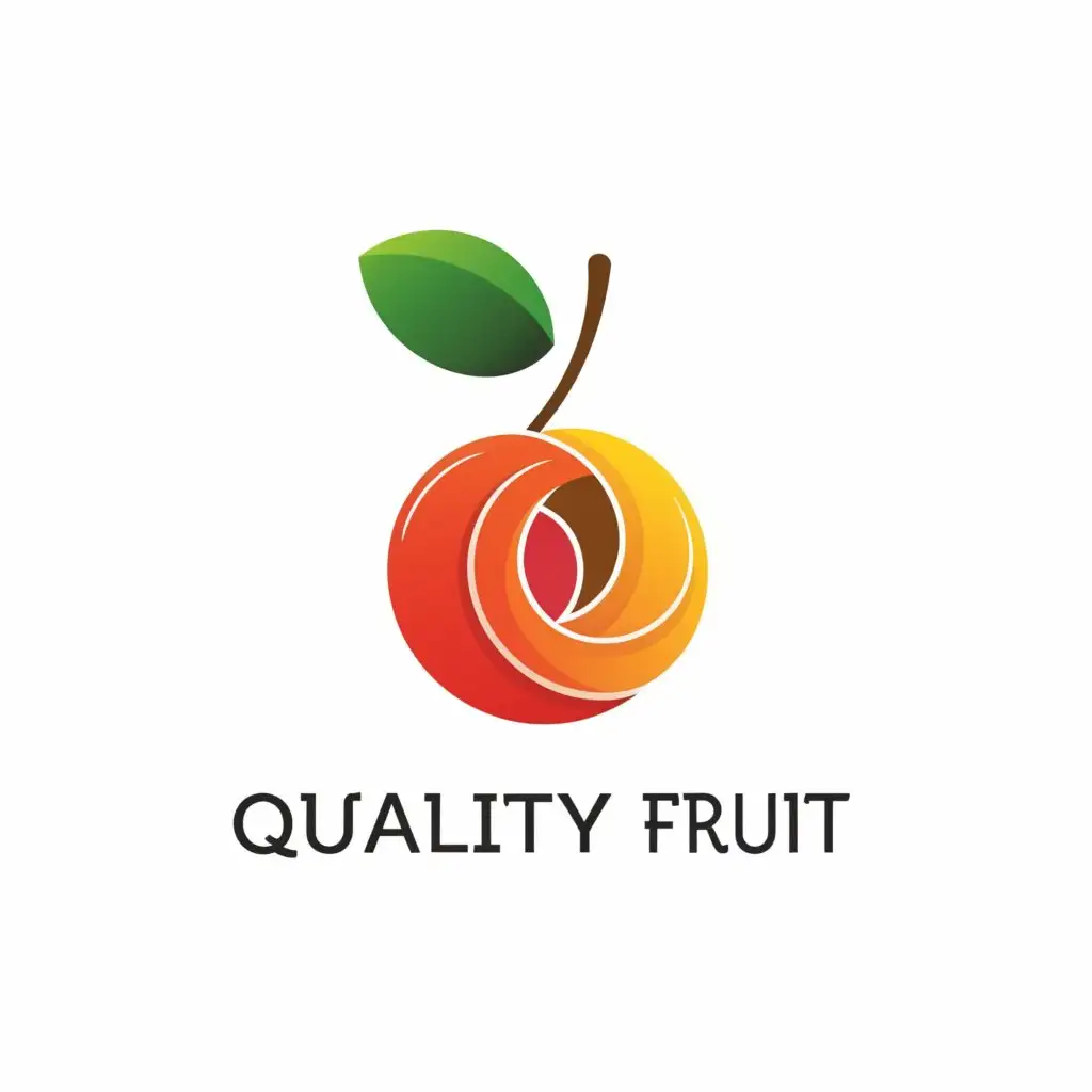 a logo design,with the text "QUALITY FRUIT", main symbol:CHERRY PEACH,complex,clear background