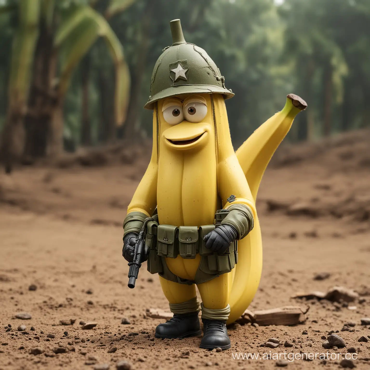 Banana-Soldier-in-Uniform-Standing-Tall