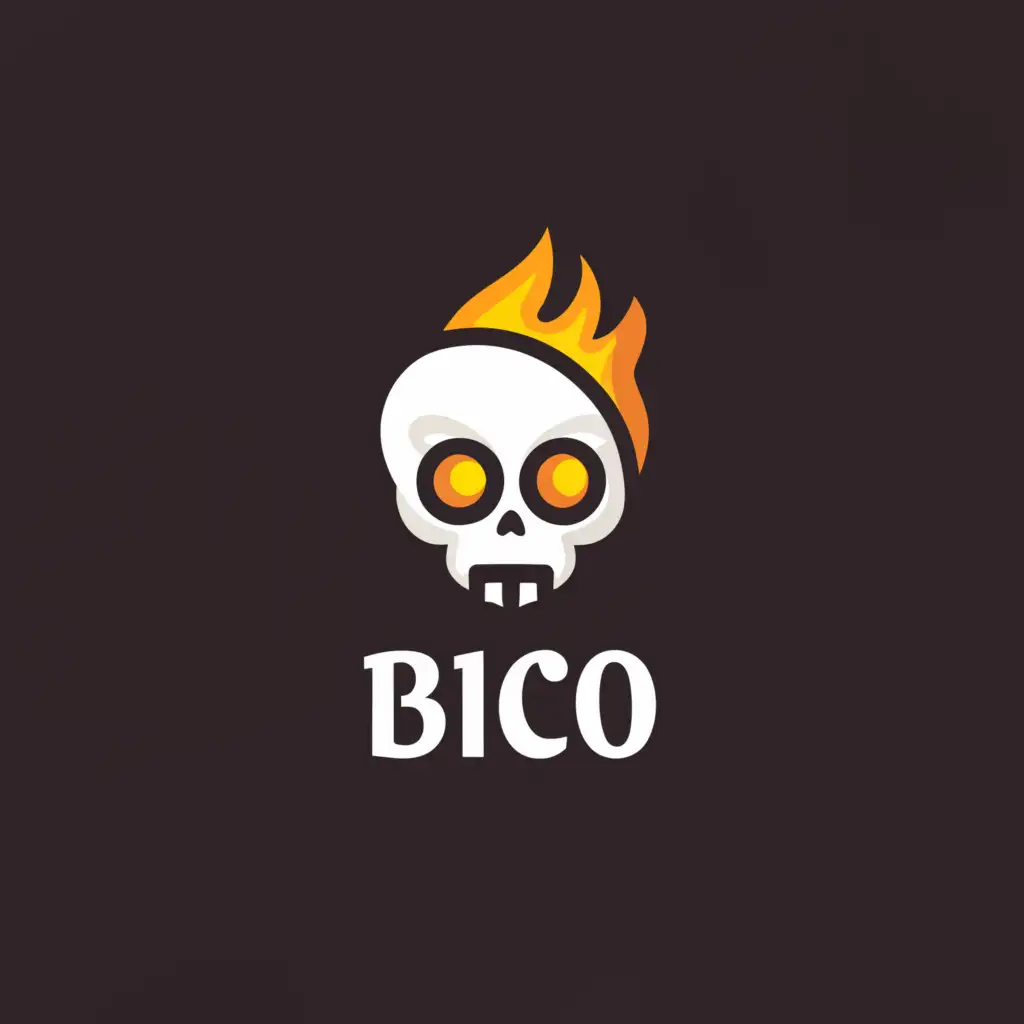 a logo design,with the text "bico", main symbol:Skull fire,Moderate,clear background