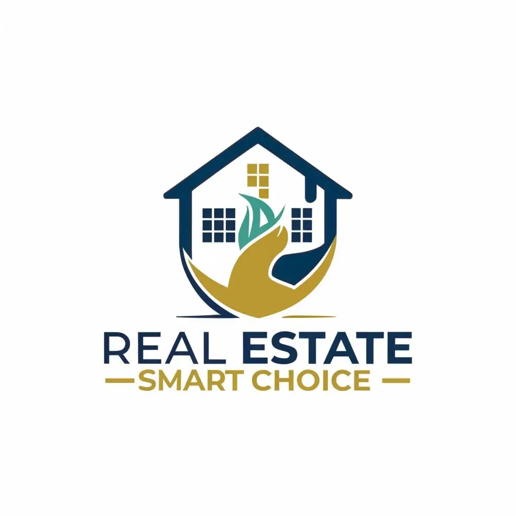 logo, house, with the text "Real Estate Smart Choice", typography, be used in Real Estate industry