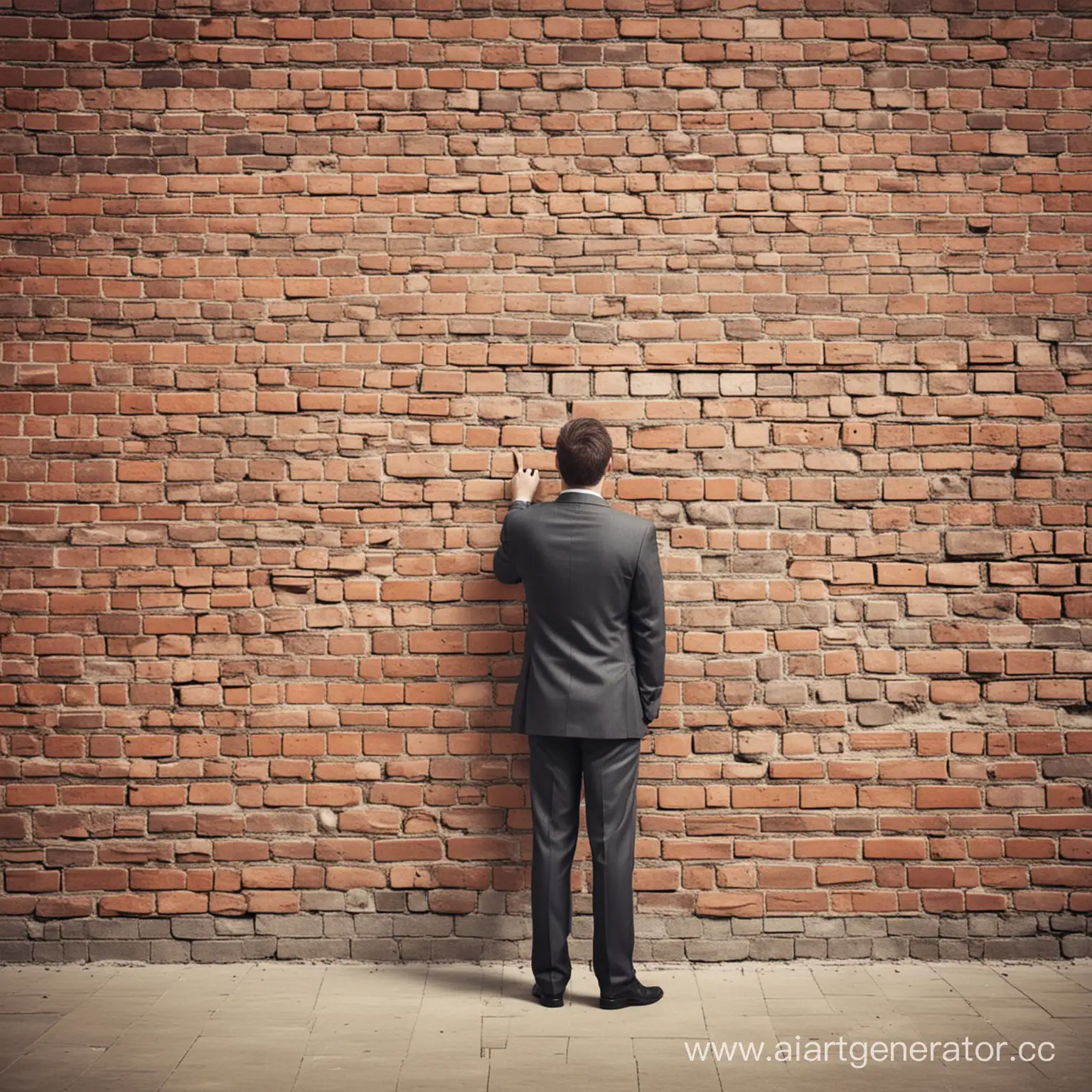 Businessperson-Searching-for-Brick-in-Wall