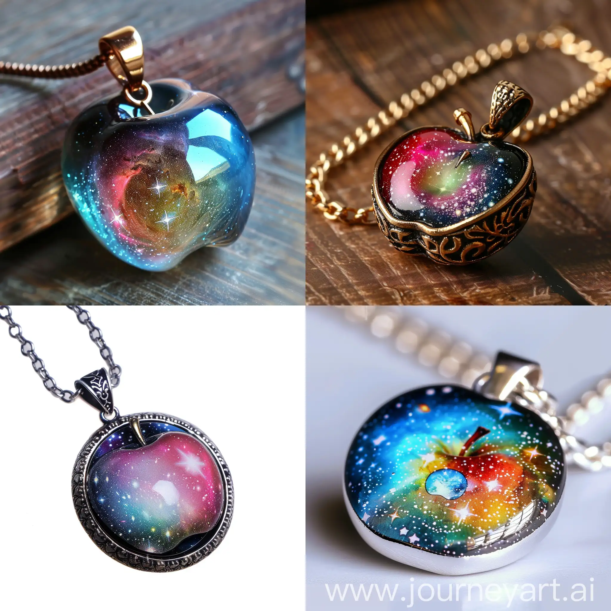 Vibrant-Galaxy-Apple-Pendant-Jewelry-with-Intricate-Detailing