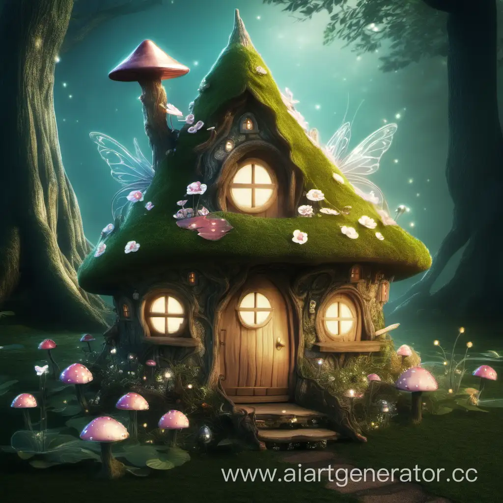 Enchanting-Fairy-House-in-a-Whimsical-Forest-Setting