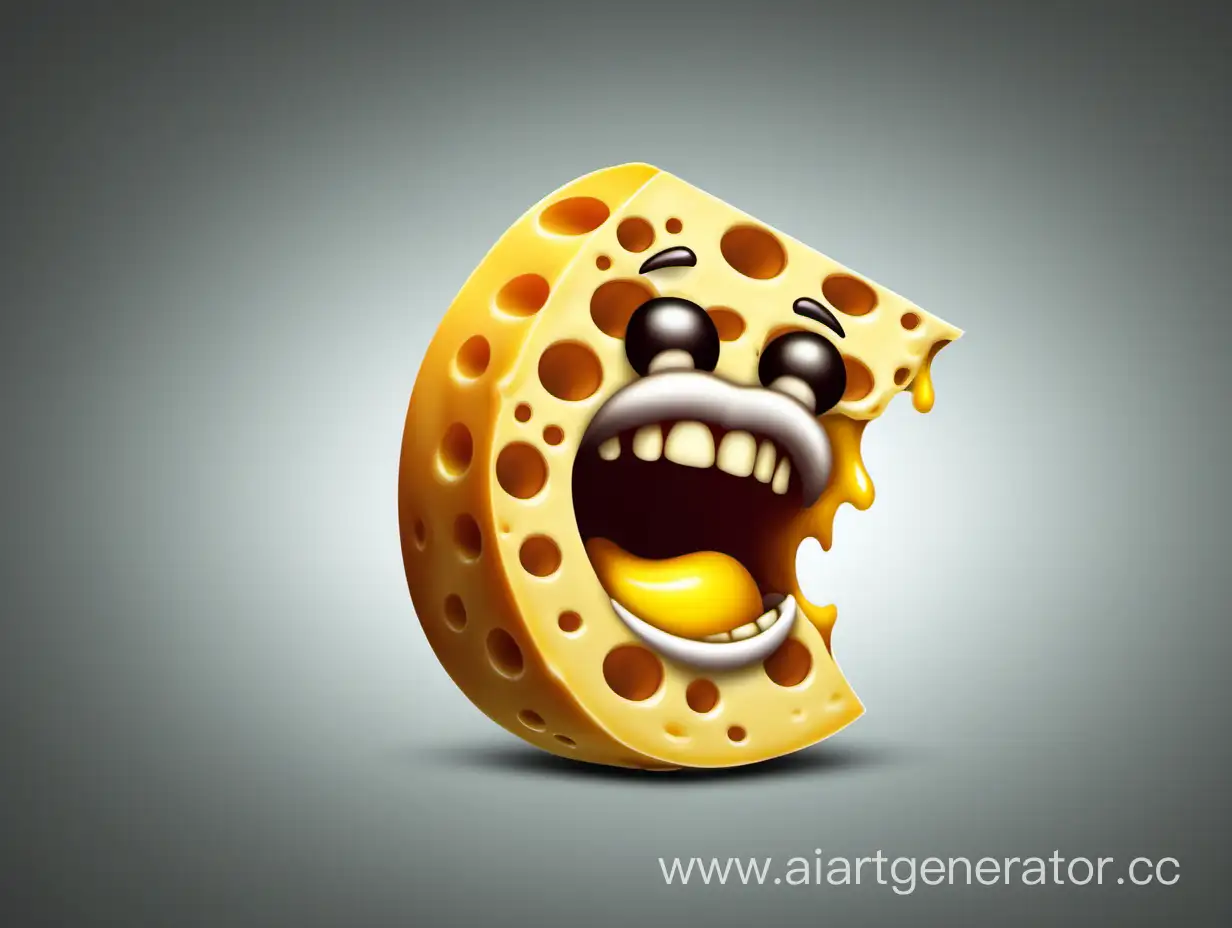 emoji with cheese in mouth to be horror
