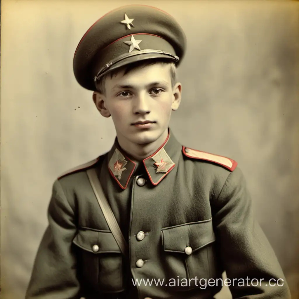 Returned-Red-Army-Soldier-in-Ryazan-Vintage-Military-Homecoming-Photograph