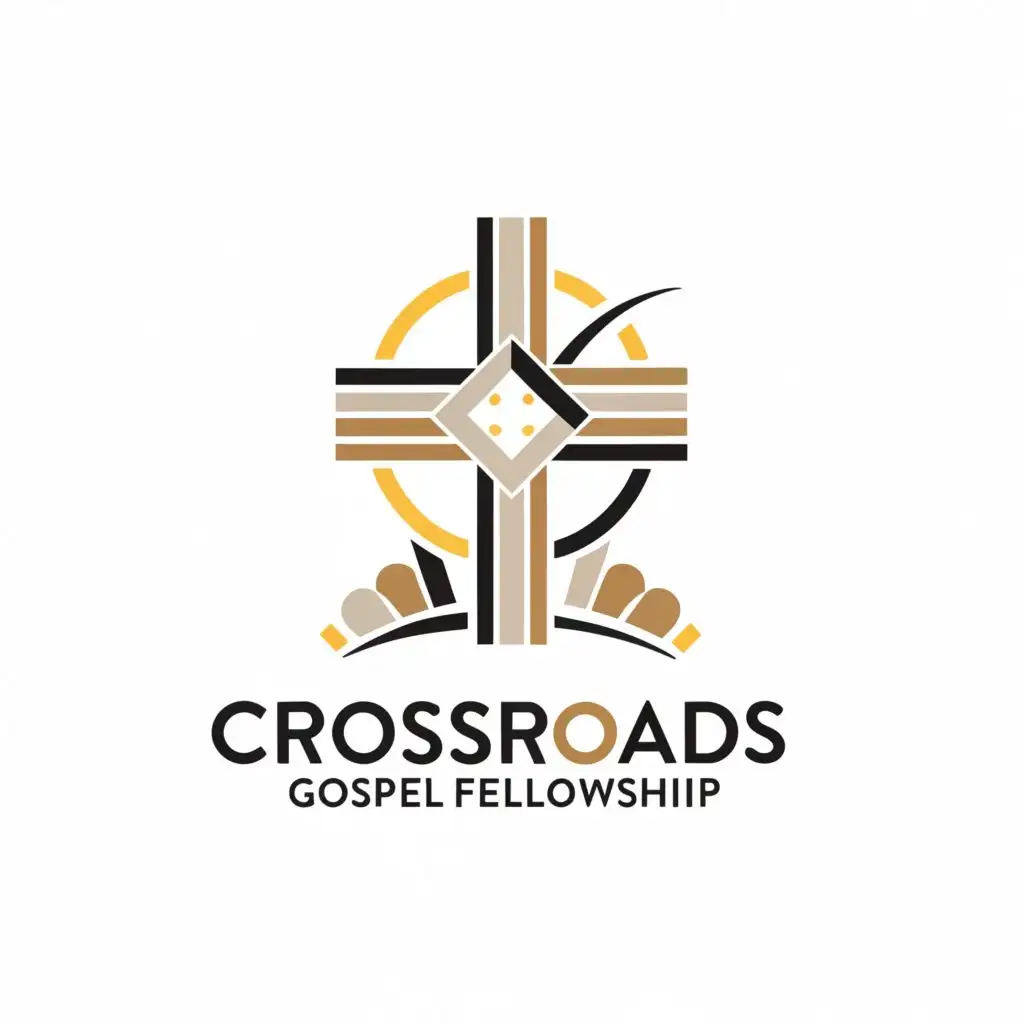LOGO-Design-for-Crossroads-Gospel-Fellowship-Cross-Symbol-with-a-Modern-Twist-and-Clear-Typography