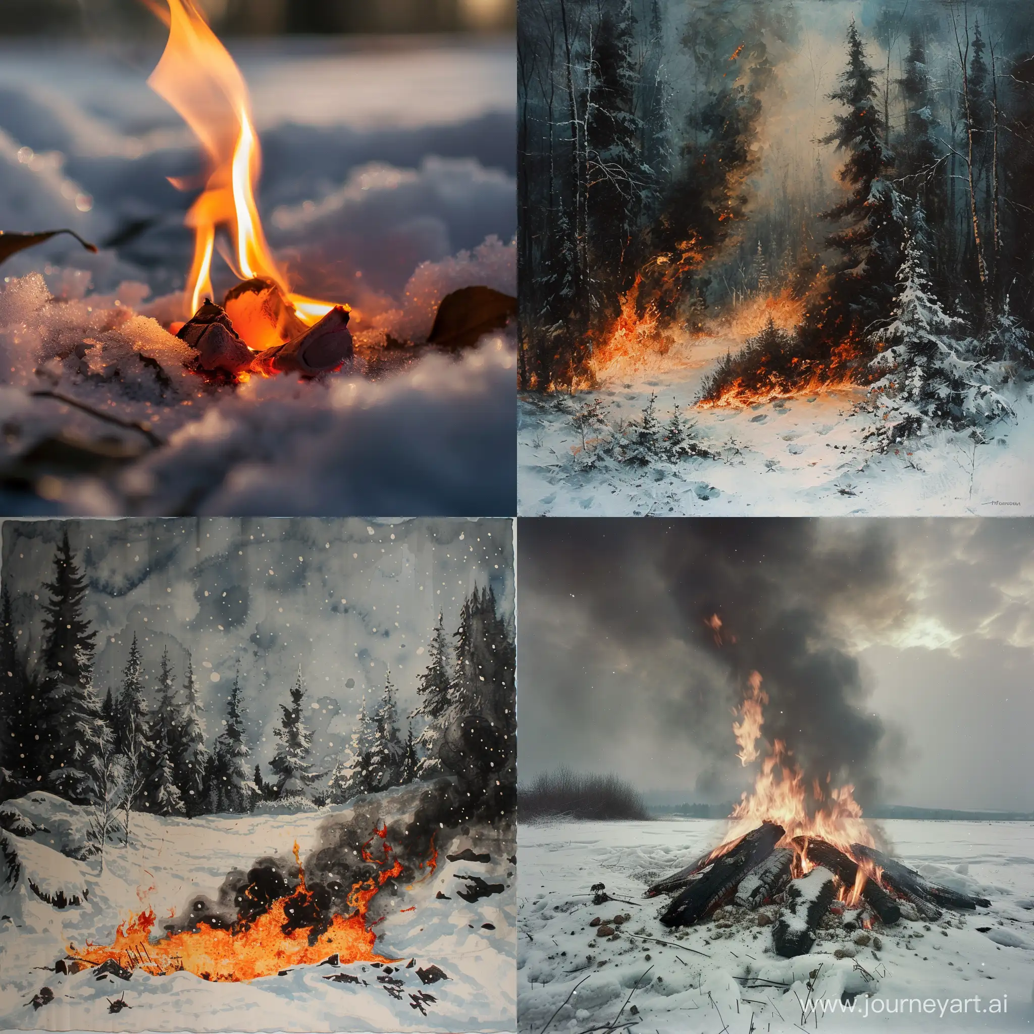 Russian-Rubles-Burning-in-Snow-Symbolic-Financial-Loss