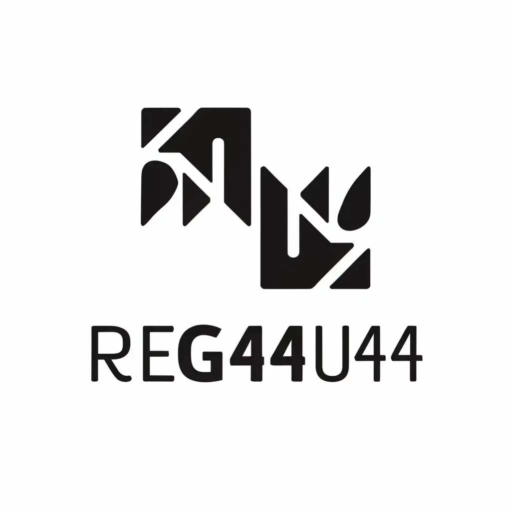 a logo design,with the text "Reg44u44", main symbol:Black glass,Moderate,clear background