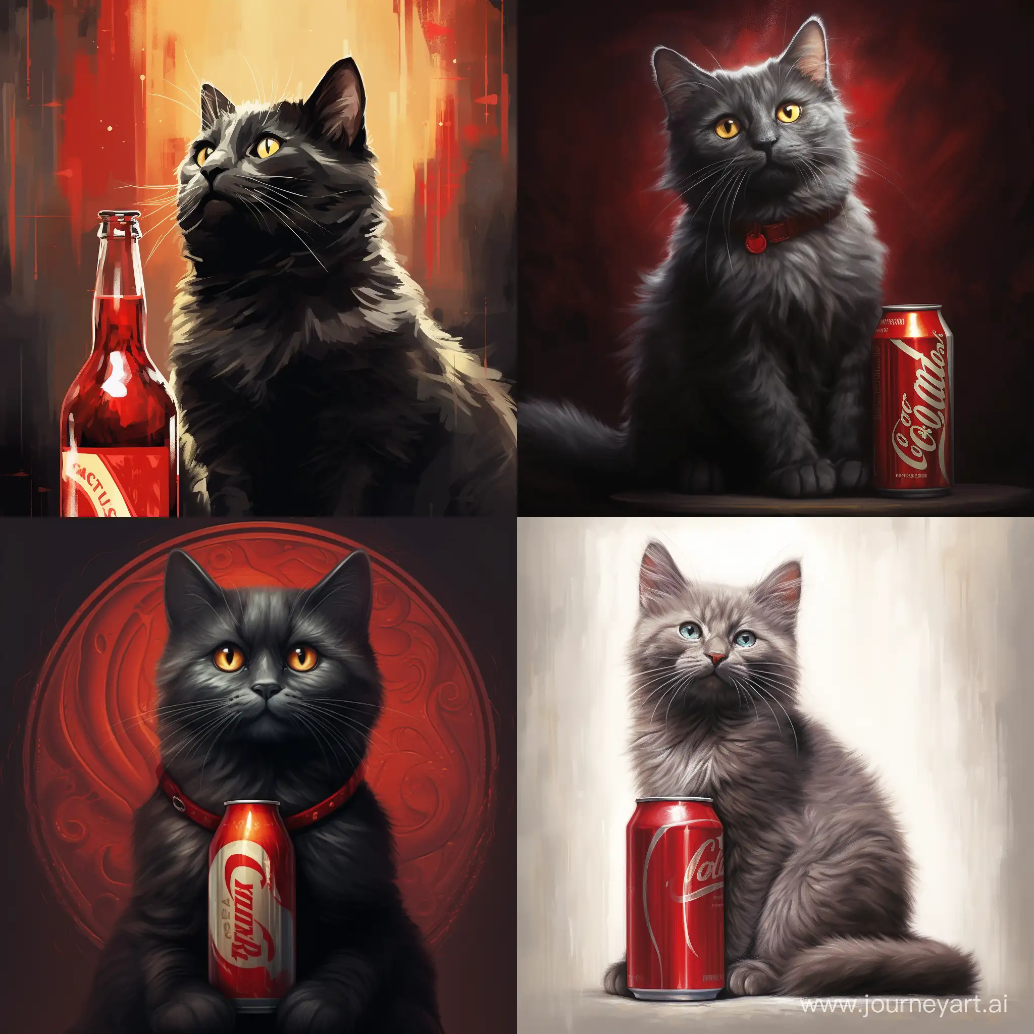 A cat with a Coca-Cola design