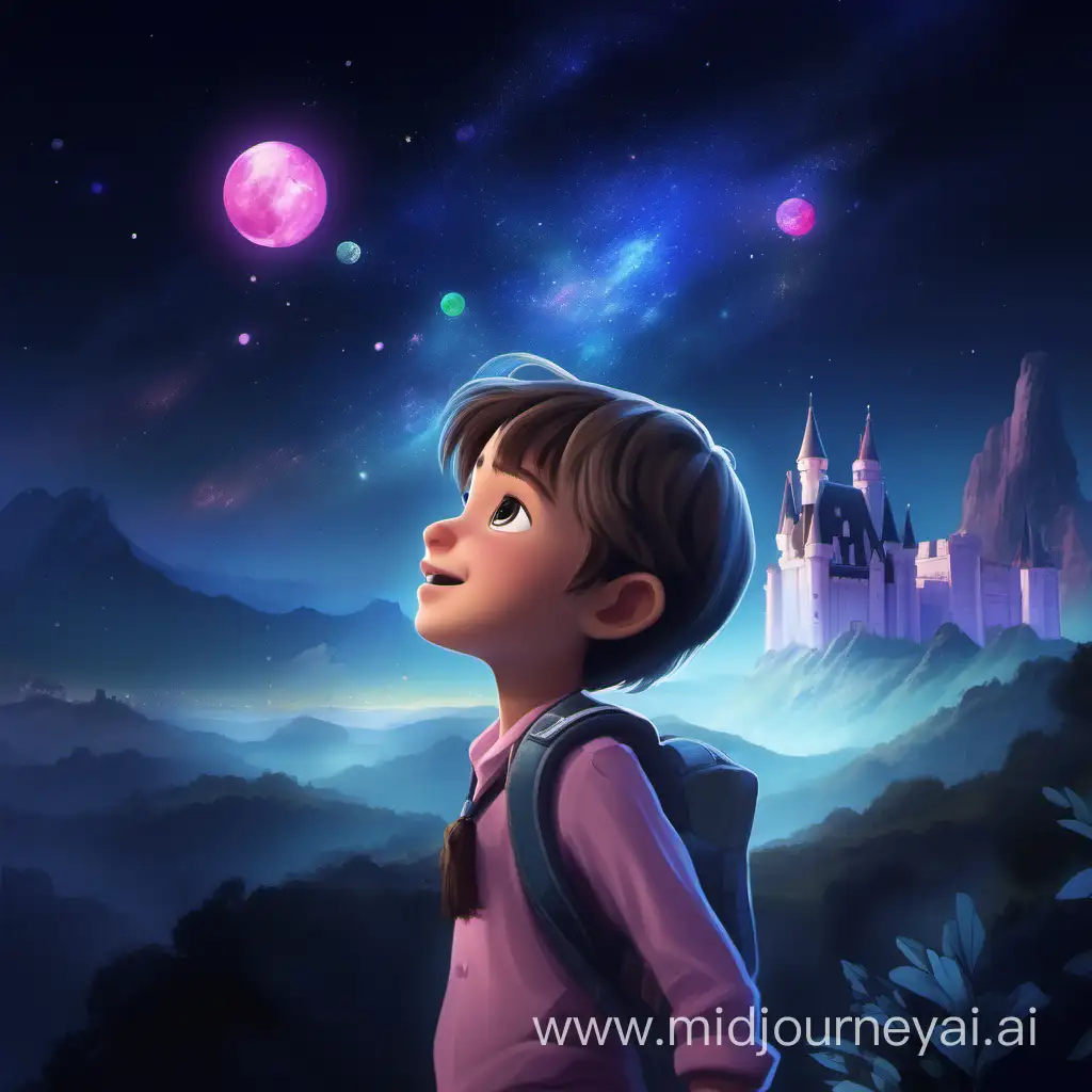 Title: "A Magical Exploration: Disney Duo's Mid-Journey Adventure"

Description:
In this enchanting scene, a Disney-style boy and girl embark on a captivating journey through the breathtaking wonders of Earth's nature. The boy, with his dark brown hair, is slightly taller than the girl, who boasts middle brown long hair. Dressed in a delightful combination of pink, black, white, and gold, the girl exudes a sense of charm, while the boy complements her in his attire of black, grey, and blue.

As they venture deeper into the lush landscape, surrounded by the awe-inspiring beauty of nature, the scene captures a mid-journey moment filled with anticipation and discovery. The vibrant colors of the flora and fauna paint a mesmerizing backdrop, enhancing the sense of magic and wonder that accompanies their exploration. The air is filled with the whispers of adventure, and the duo is poised to uncover the secrets and surprises hidden within Earth's natural wonders.

Illustrators are encouraged to bring this enchanting scene to life, showcasing the dynamic between the boy and girl as they traverse through this magical journey, discovering the beauty that nature has to offer.