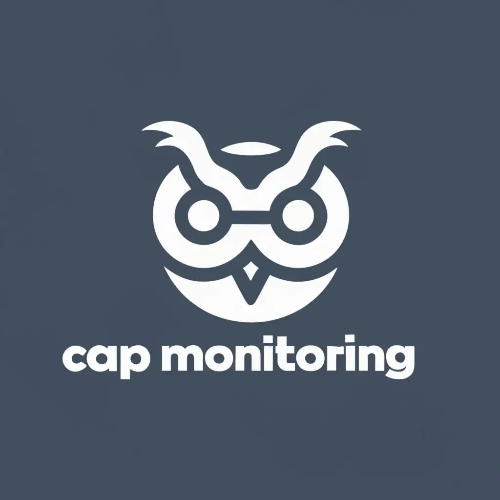 logo, owl, with the text "CAP Monitoring", typography, be used in Internet industry, globus, monocle, Grafana, Prometheus