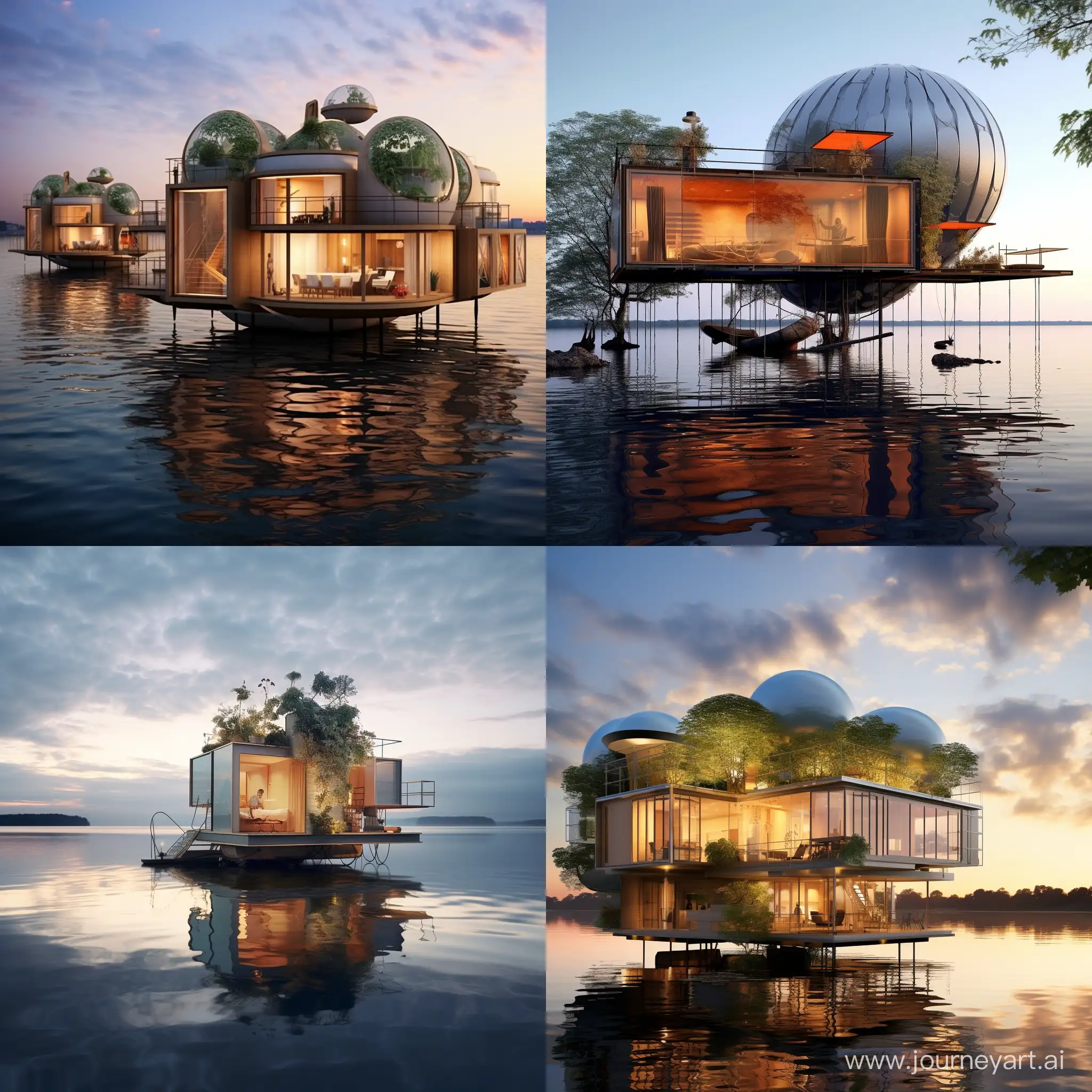 
Floating Architecture:
Explore architectural projects that defy gravity, such as floating homes, buildings, or structures that interact with water bodies in innovative ways.
