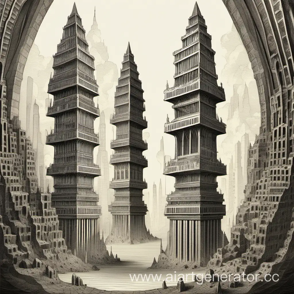 Majestic-Engraved-Towers-Unique-Architecture-of-Unknown-Origin
