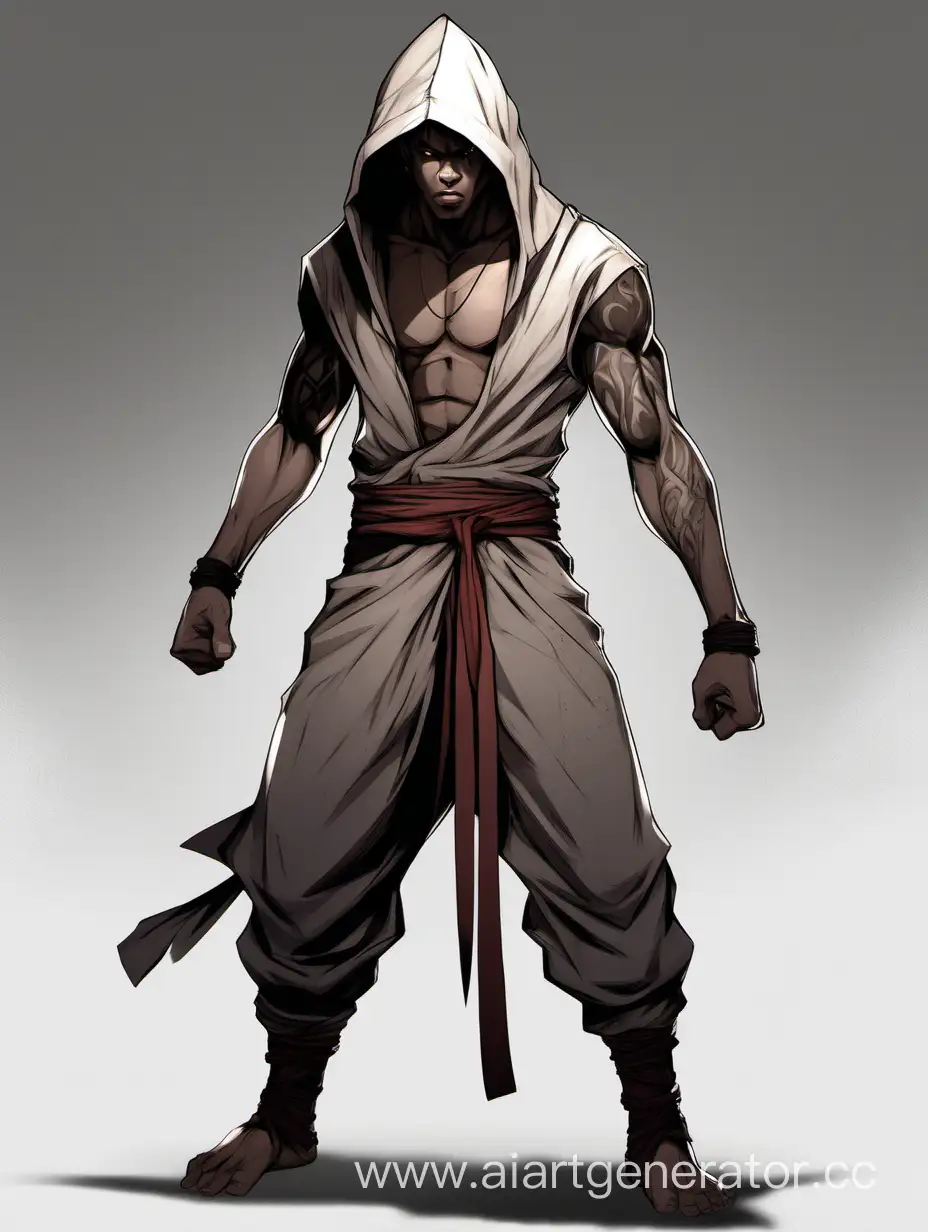 Mystical-Monk-Warrior-in-Gray-Attire-with-Battle-Scars
