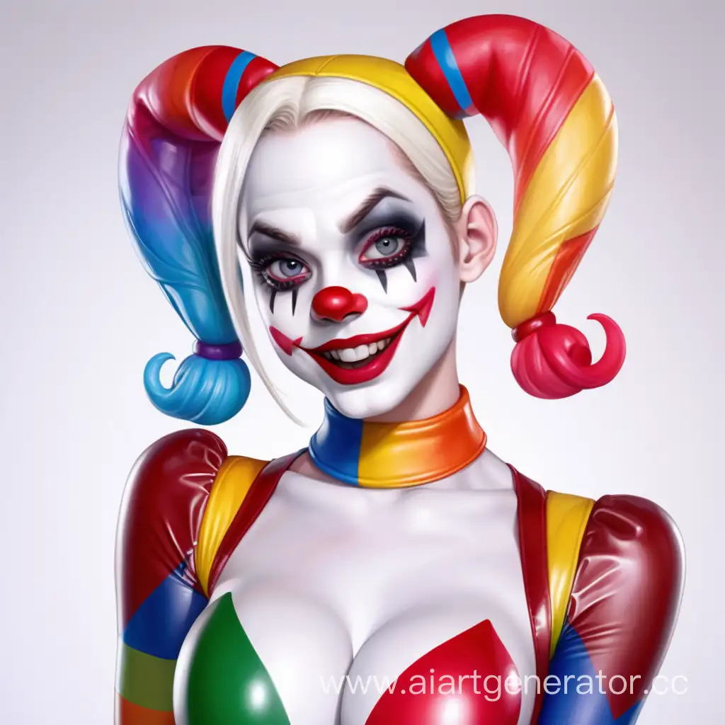 Colorful-Harley-Quinn-Latex-Clown-Costume-Character-in-Cartoon-Style