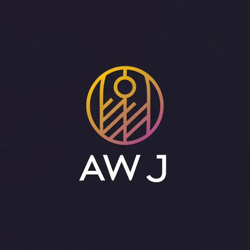 a logo design,with the text "AWJ", main symbol:Apogee eclipse,complex,be used in Real Estate industry,clear background