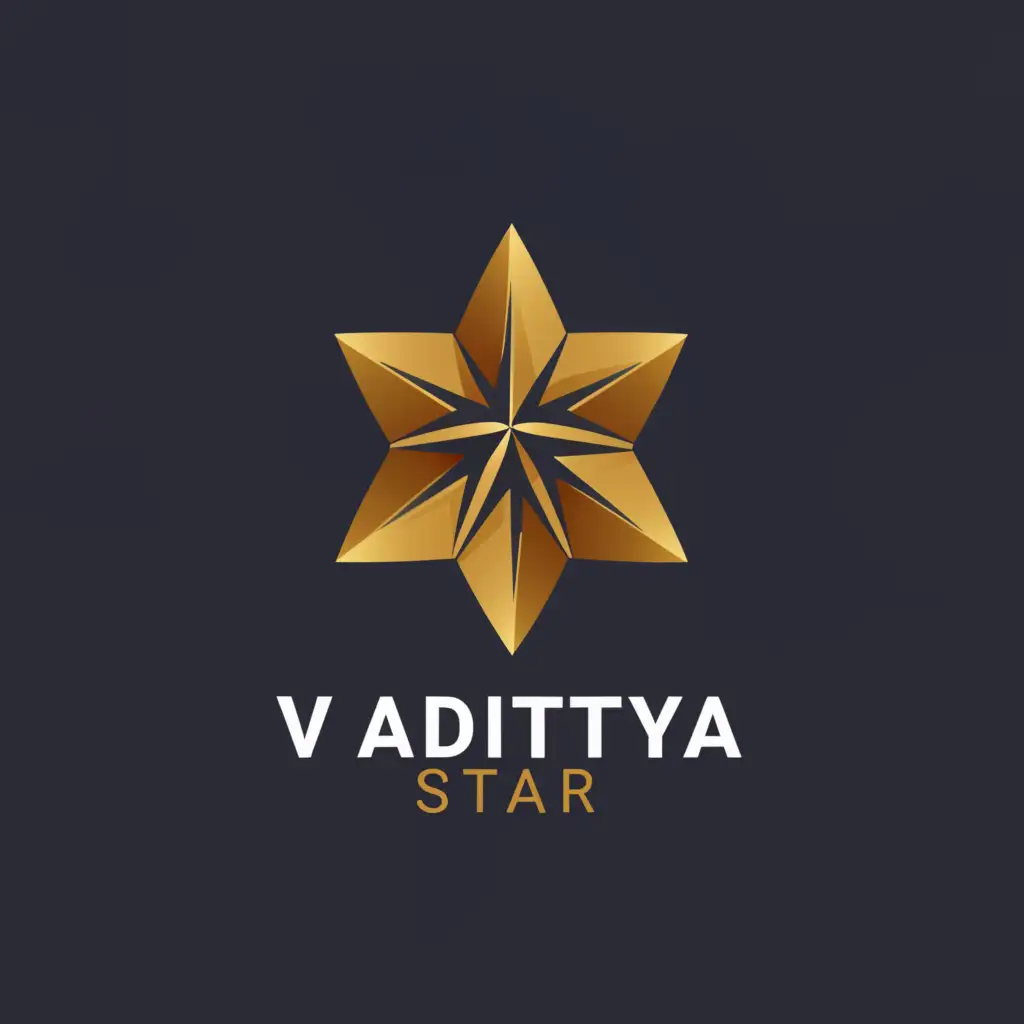 a logo design,with the text "V ADITYA star", main symbol:a,Moderate,clear background