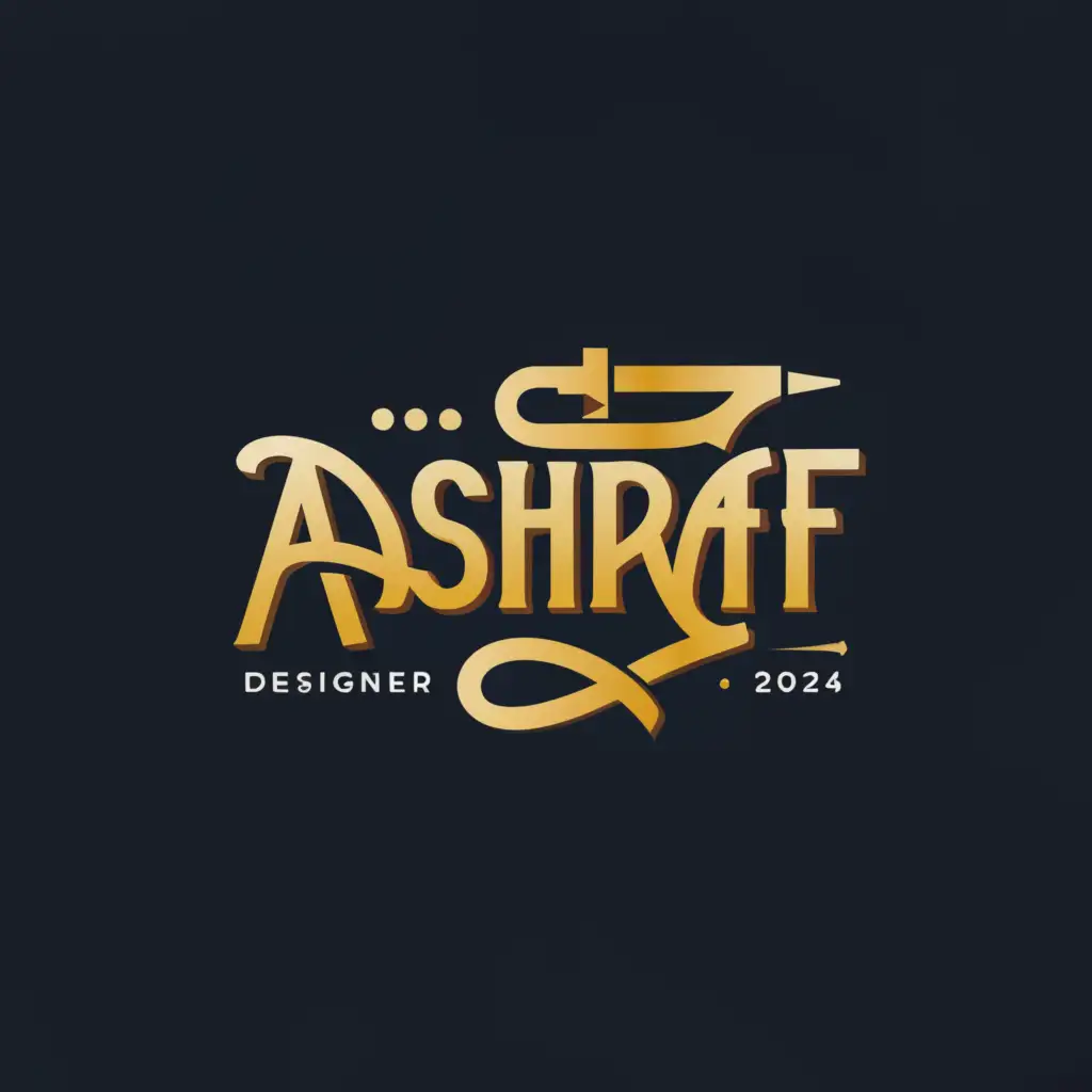 a logo design,with the text "Ashraf", main symbol:designer
,Moderate,clear background