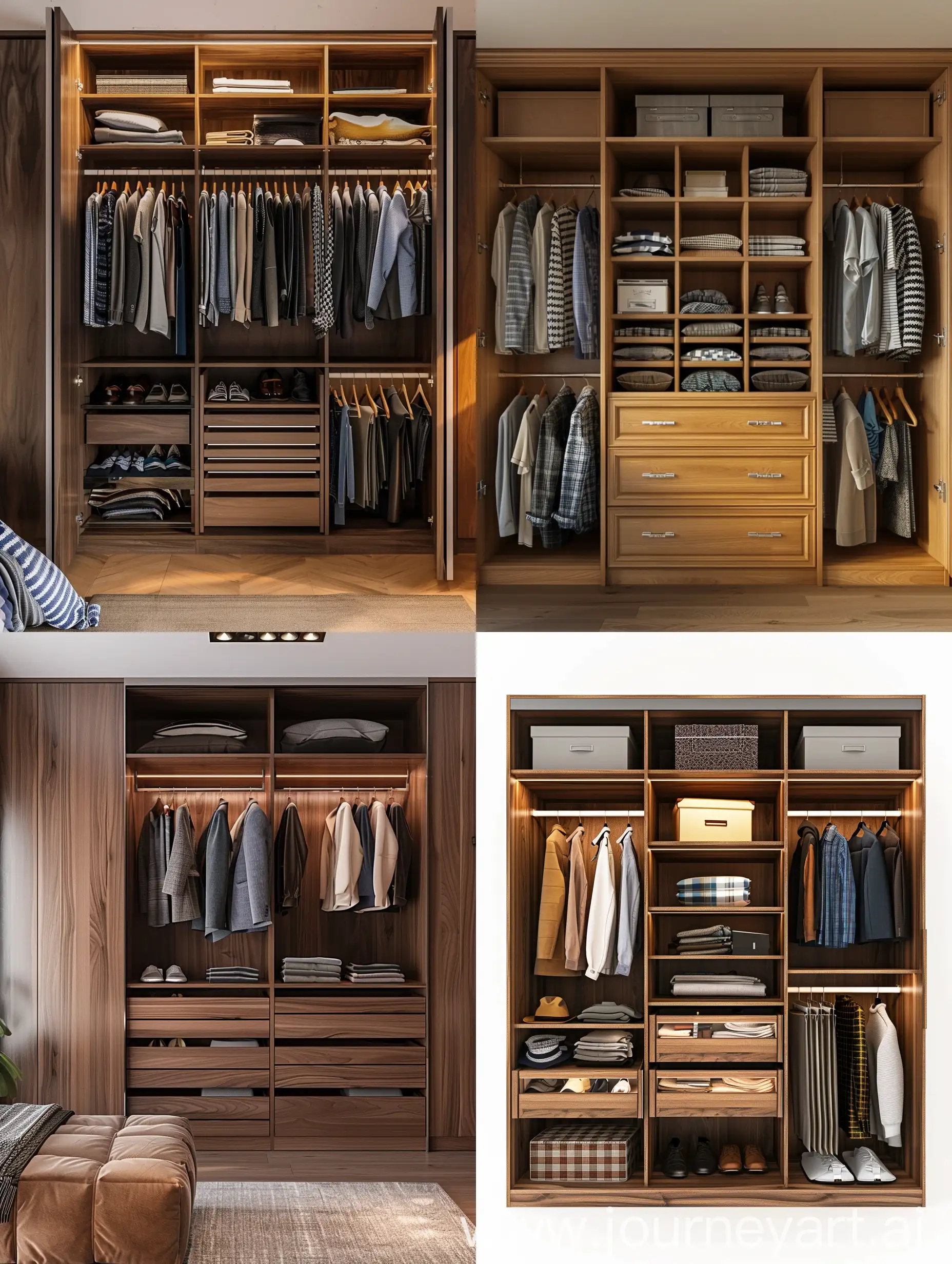 Create a perfect wardrobe interior design/blueprint that has dimension of 82x20x89 inch