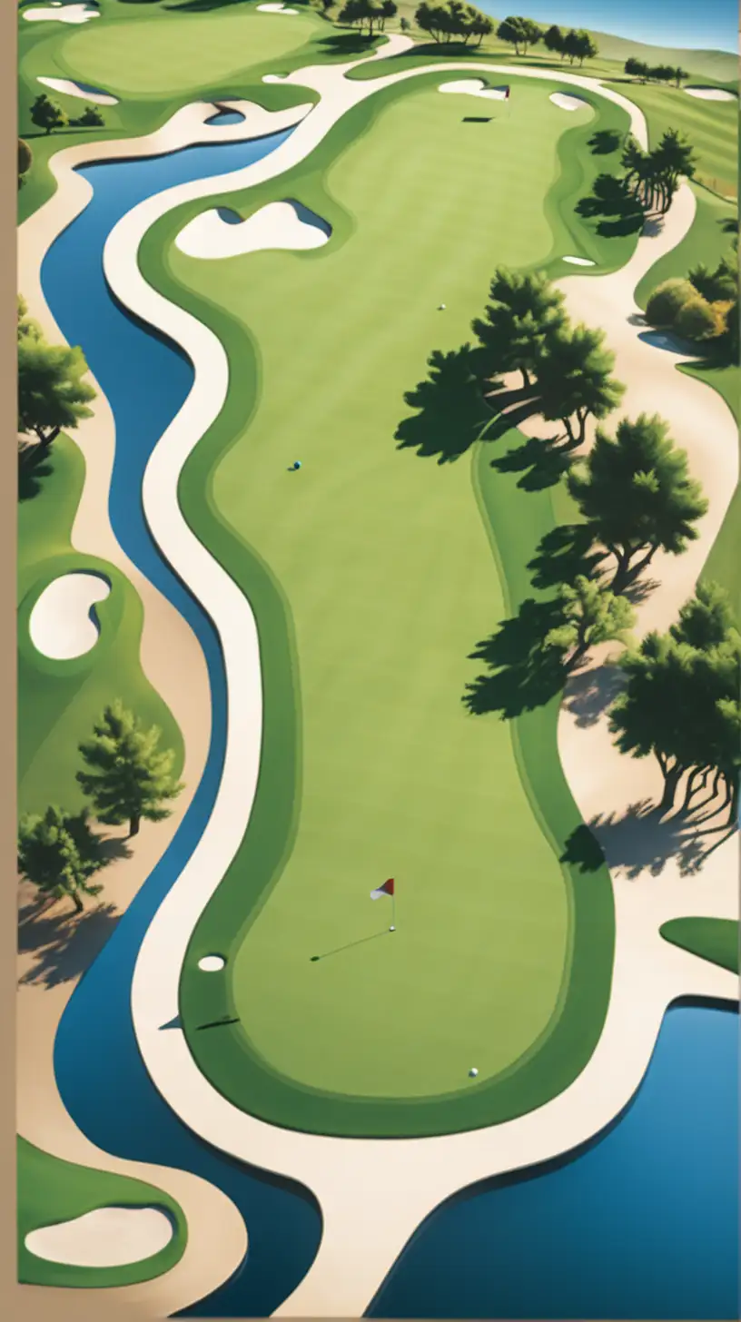 Serene Golf Course Landscape with Soft Pastel Colors