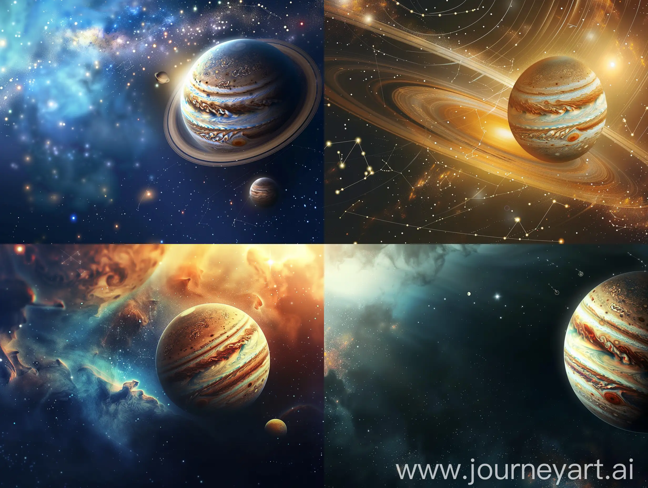 create a background for astrology with jupiter on the right side
