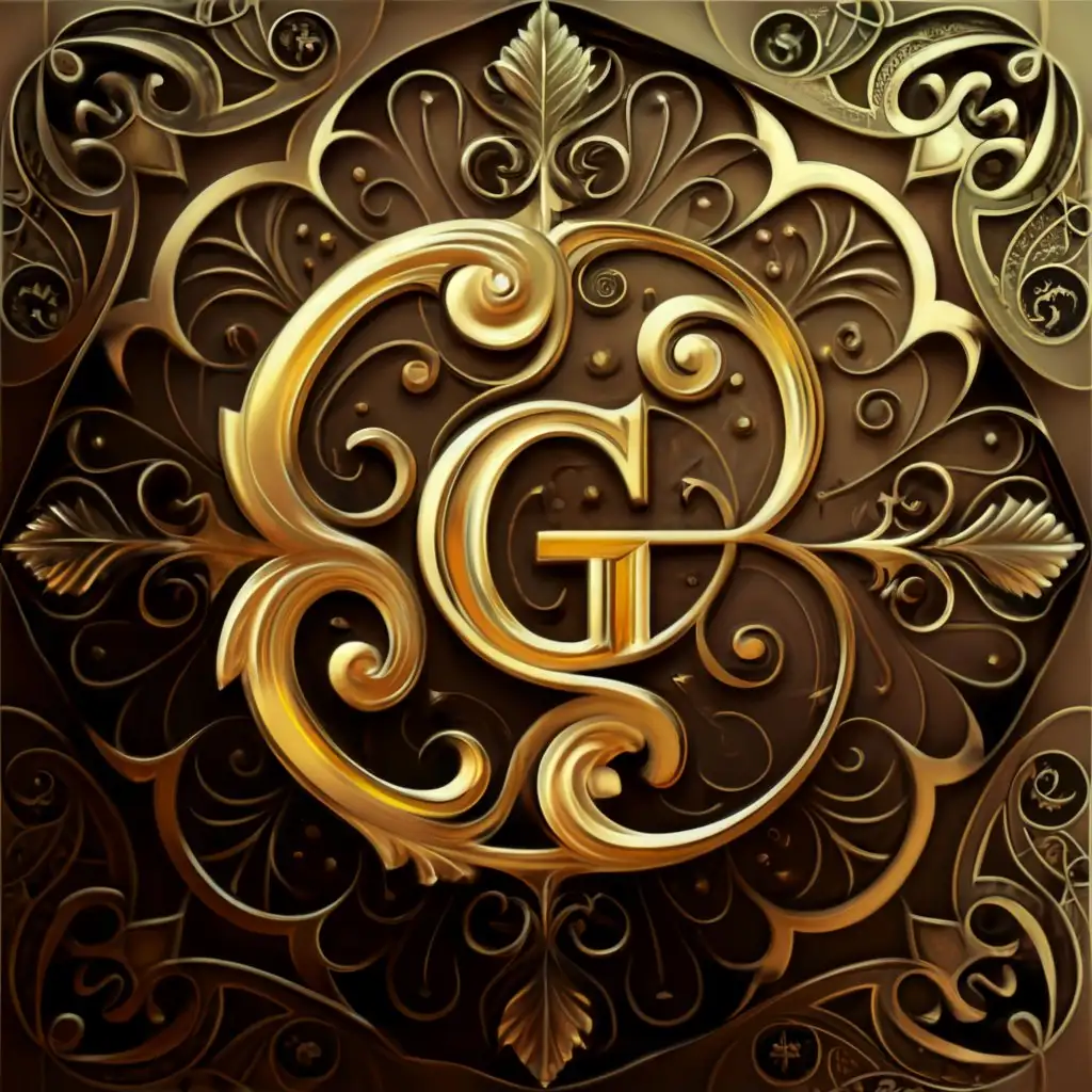 a logo design,with the text 'G', main symbol:Gold, complex,clear background