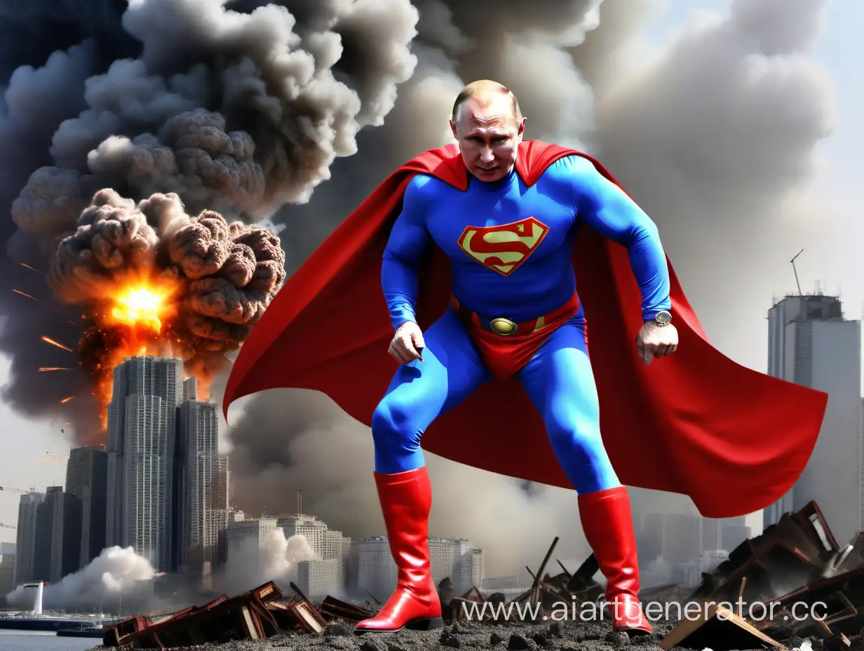 Vladimir-Putin-Superhero-Costume-Reaction-to-Explosive-Impact